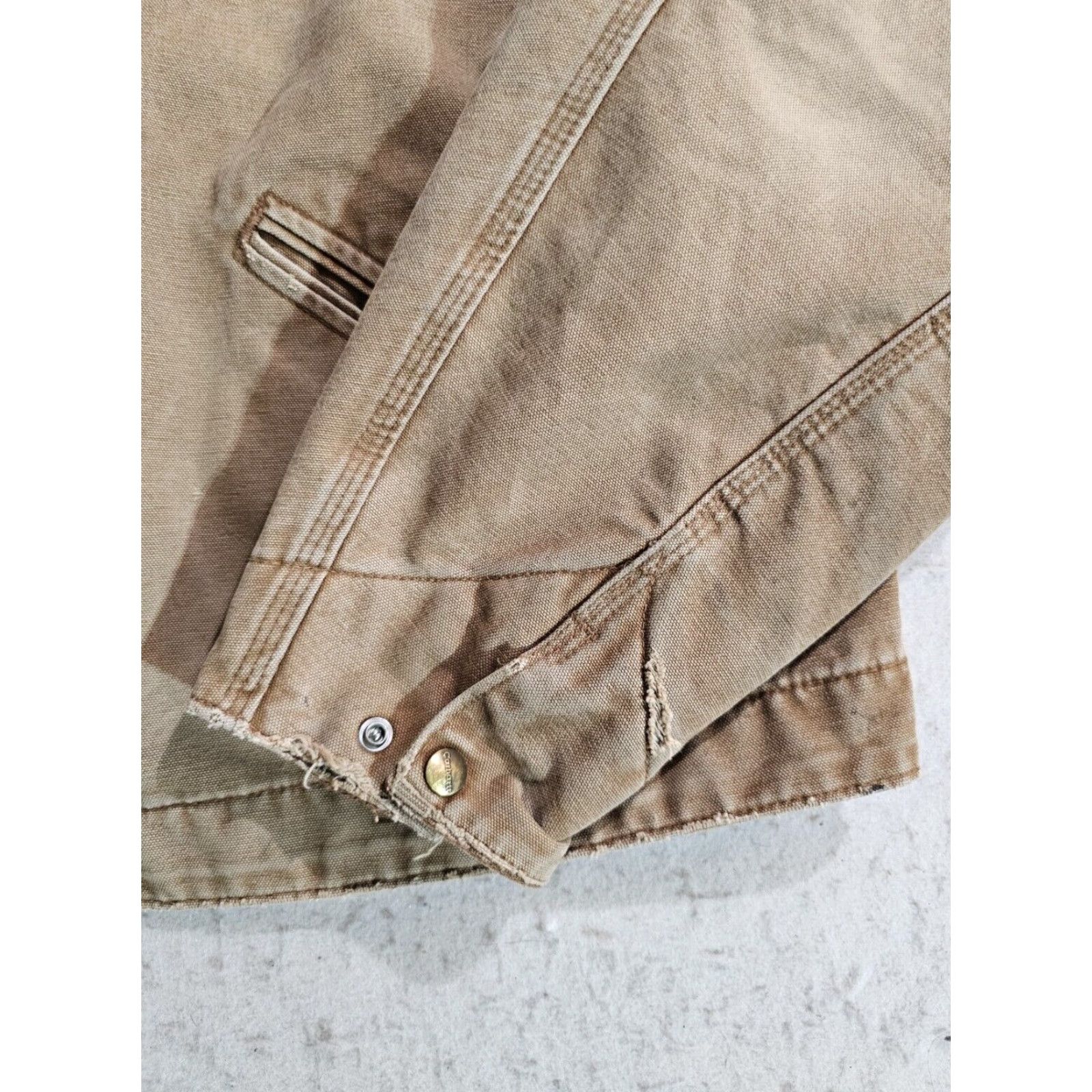 Carhartt VINTAGE Carhartt Jacket Canvas Detroit J97 BRN Distressed Size XXL Brown Women/Men? Size US XXL / EU 58 / 5 - 5 Thumbnail