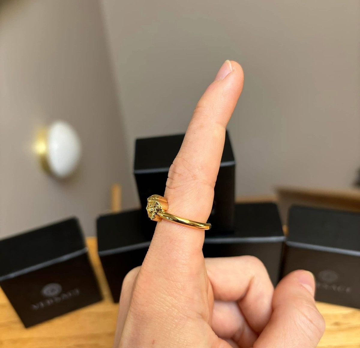 Versace Versace Gold Medusa Ring - Size: 17IT / 8US Size ONE SIZE - 4 Thumbnail