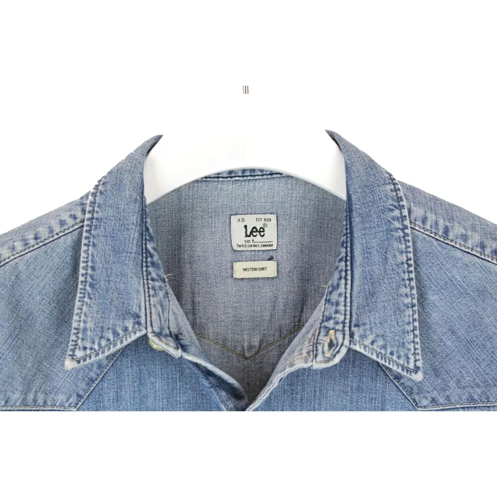 Lee Lee Western Shirt Men's MEDIUM Faded Blue Snap Buttons Shirt Size US M / EU 48-50 / 2 - 4 Thumbnail