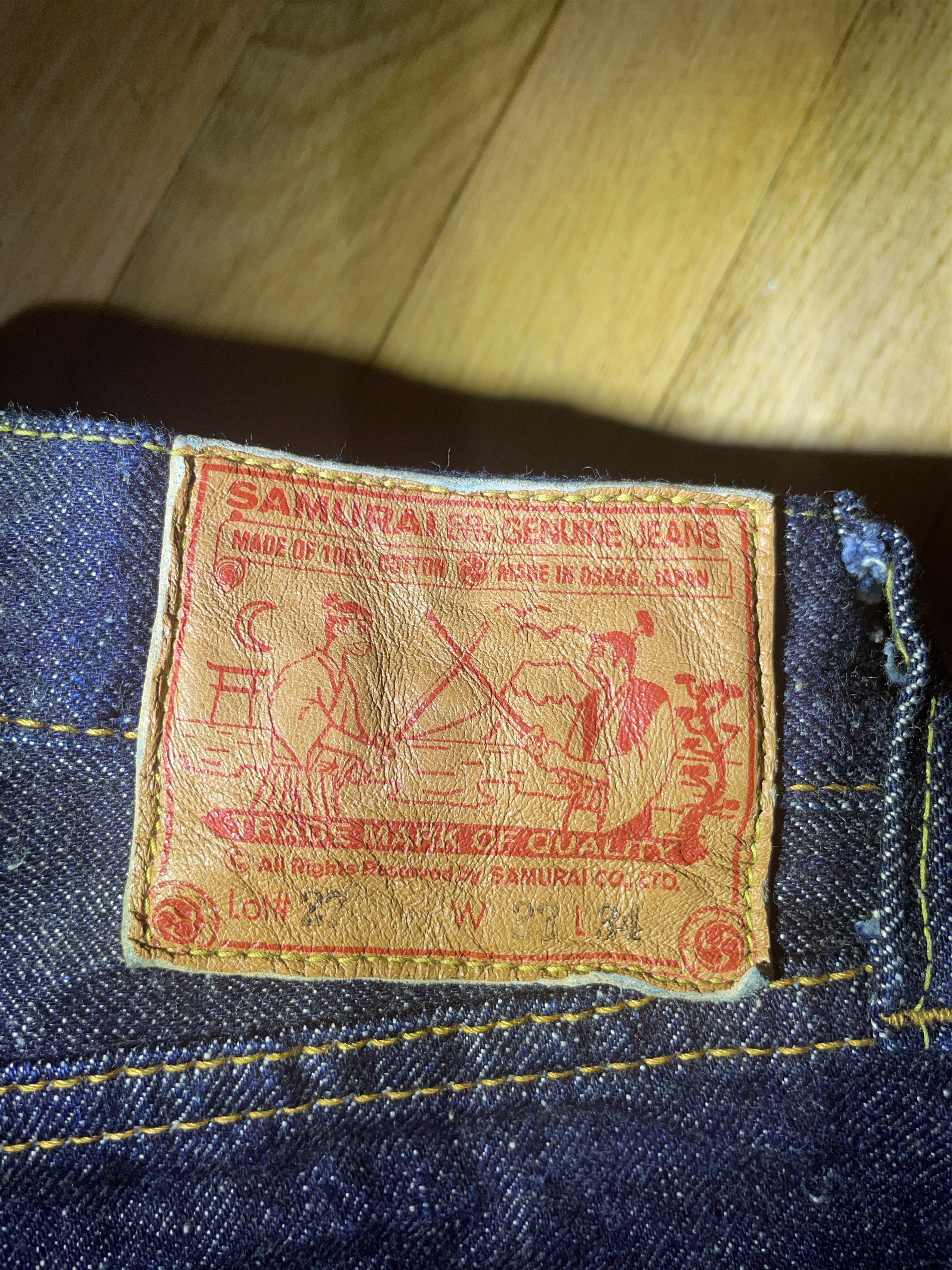 Samurai Jeans SAMURAI S0511XXII 15OZ OTOKOGI SELVEDGE SLIM TAPERED Size US 33 - 4 Thumbnail