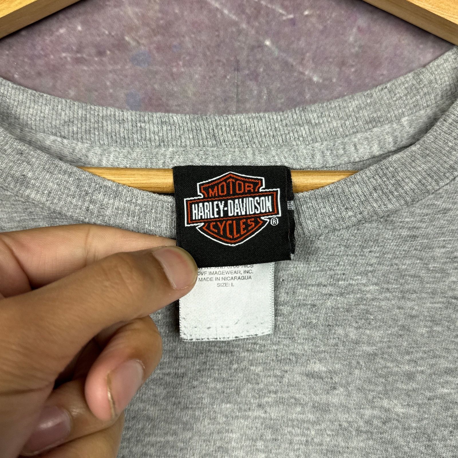 Harley Davidson × Vintage 00s Gray Harley Davidson Ohio Racing Graphic LS Shirt L 3073 Size US L / EU 52-54 / 3 - 12 Thumbnail