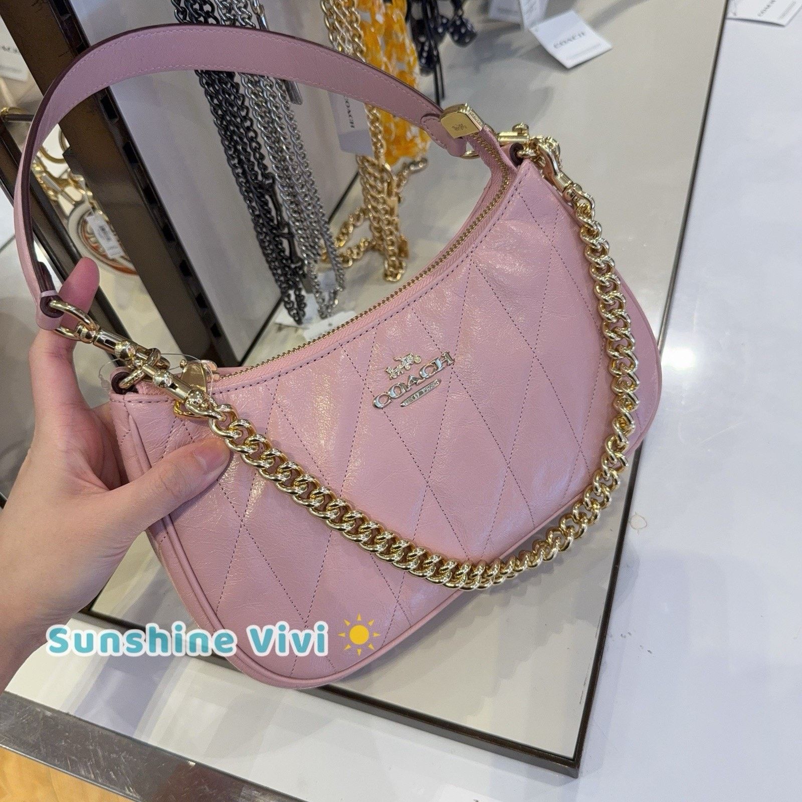 Coach NWT Coach CDY83 Teri Shoulder Bag leather IM/CARNATION Size ONE SIZE - 3 Thumbnail