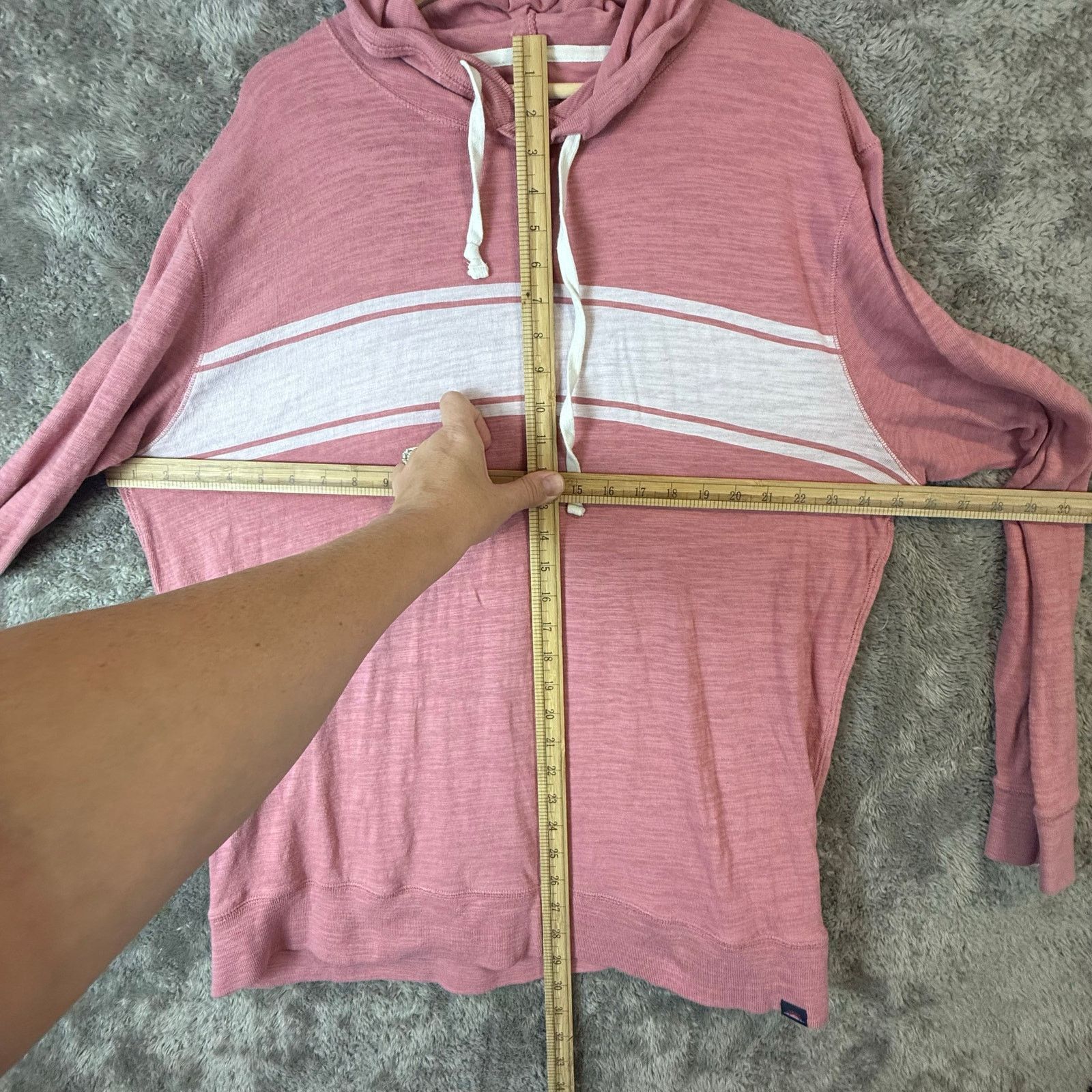 Faherty Faherty Men's Surf Stripe Slub Hoodie Shirt Pink Red XXL 2XL Size US XXL / EU 58 / 5 - 8 Thumbnail
