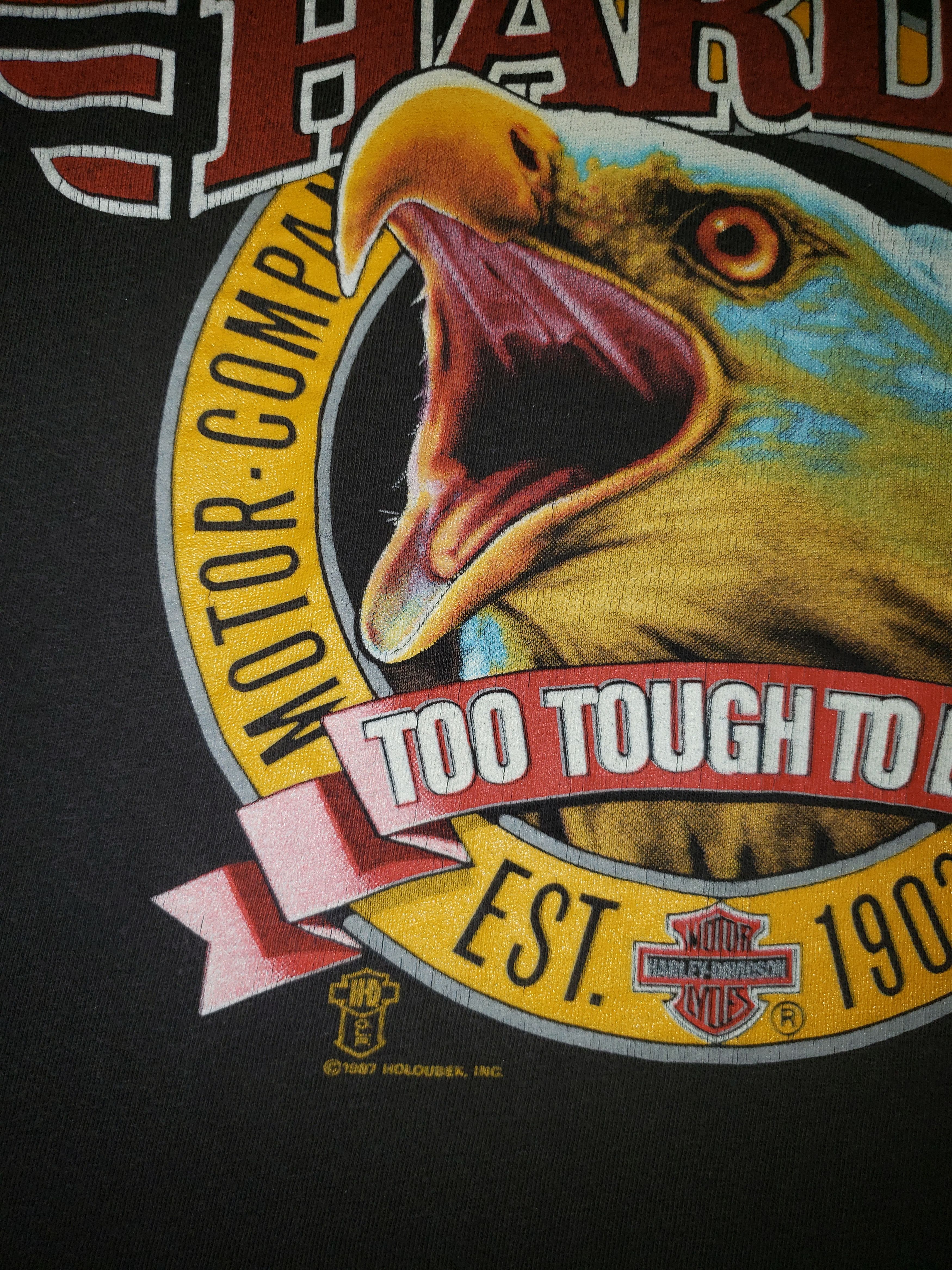 Harley Davidson × Vintage Vintage 1987 Harley Davidson Eagle Shirt Size US XL / EU 56 / 4 - 4 Thumbnail