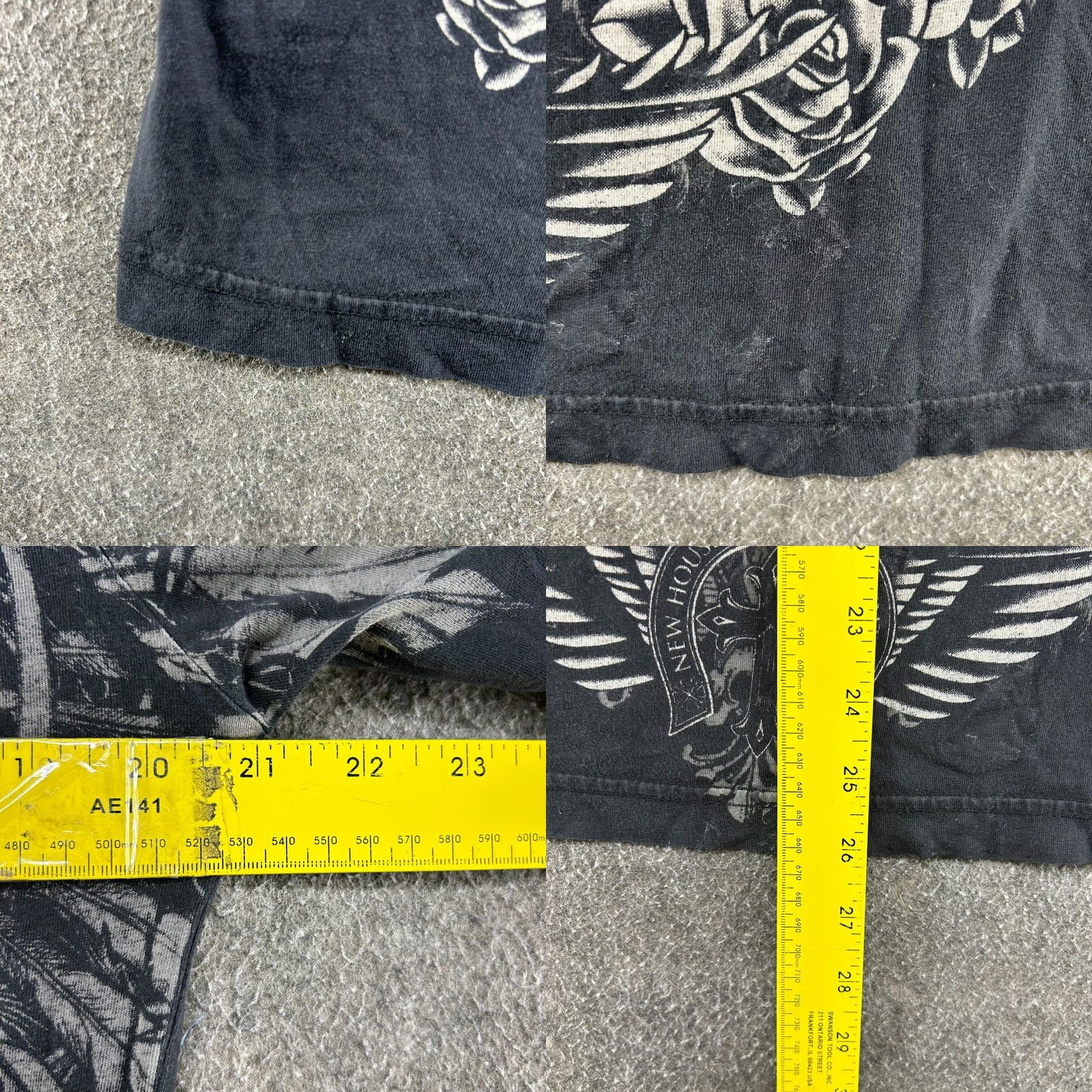 Vintage VINTAGE Xzavier Shirt Mens L Black Graphic Wings Skull Rose Goth Emo AOP Y2K T-Shirt Size US L / EU 52-54 / 3 - 8 Thumbnail