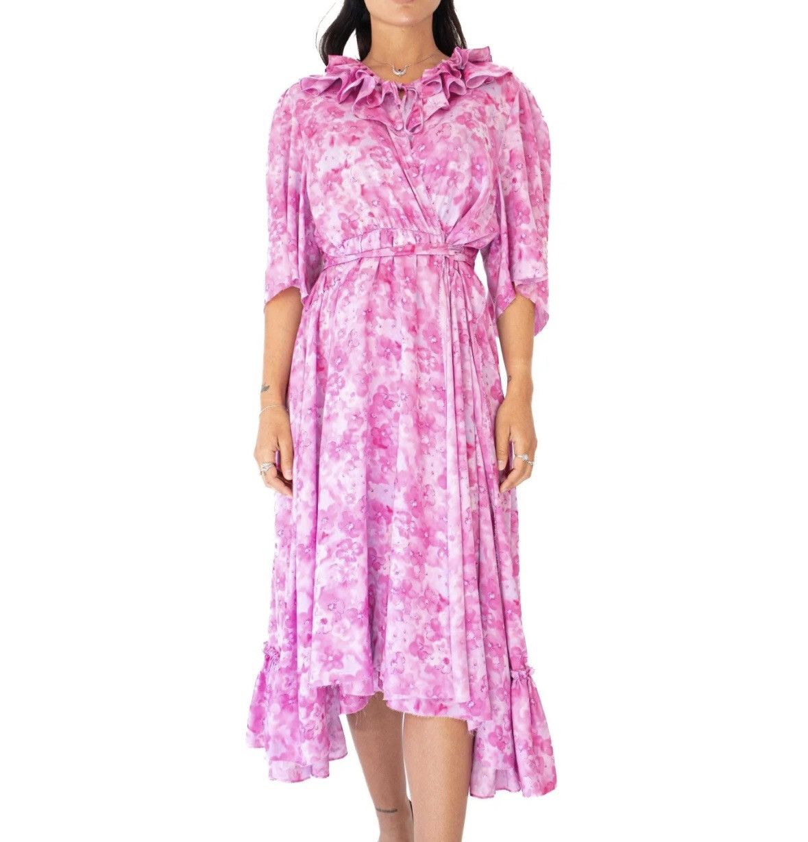 Balenciaga Balenciaga Pink Watercolor Print Dress – Elegant&Rare Piece Size S / US 4 / IT 40 - 1 Thumbnail