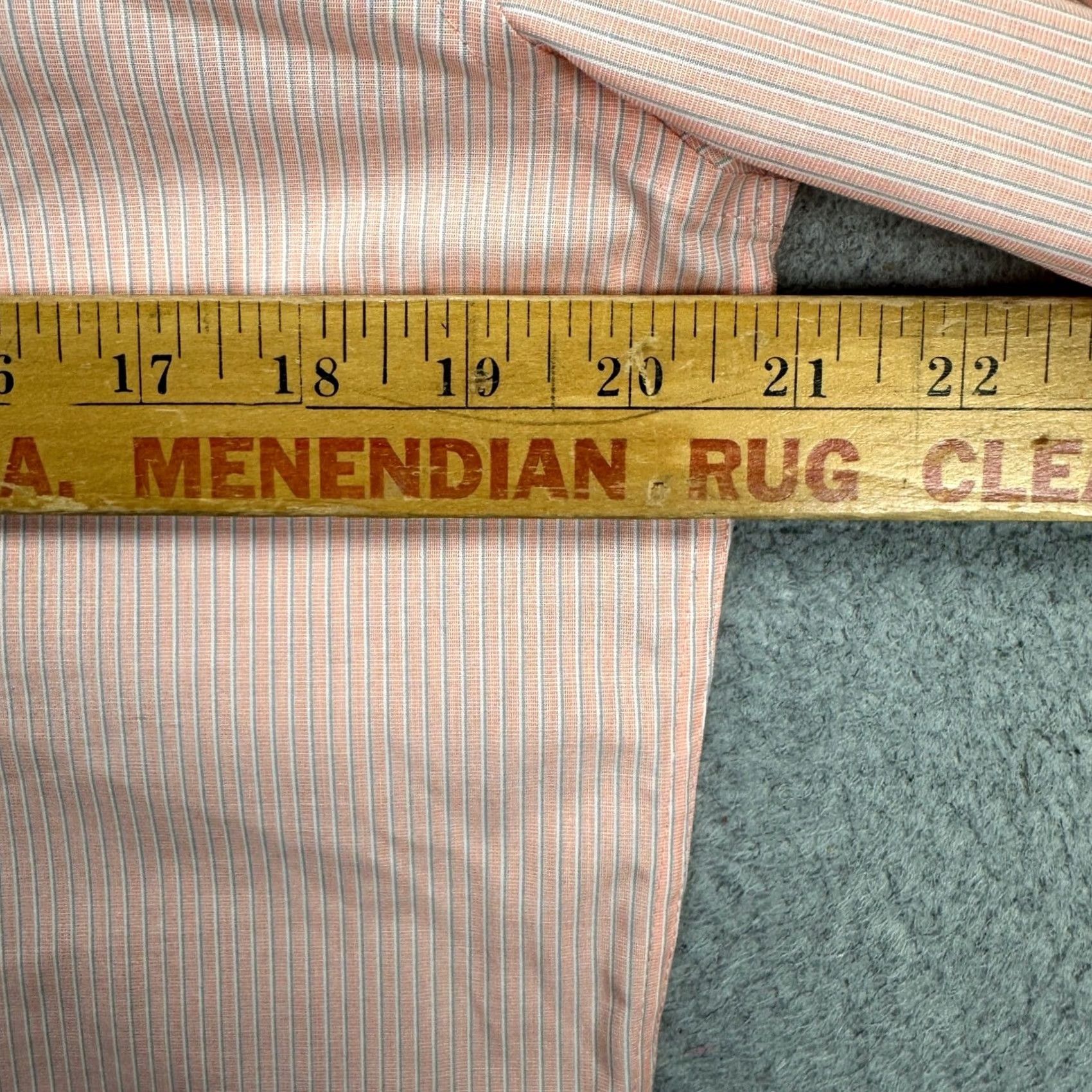Calvin Klein Calvin Klein Shirt Button Up Mens Medium Peach Striped Non Iron Slim Fit Cotton Shirt Jacket? Size US M / EU 48-50 / 2 - 7 Thumbnail