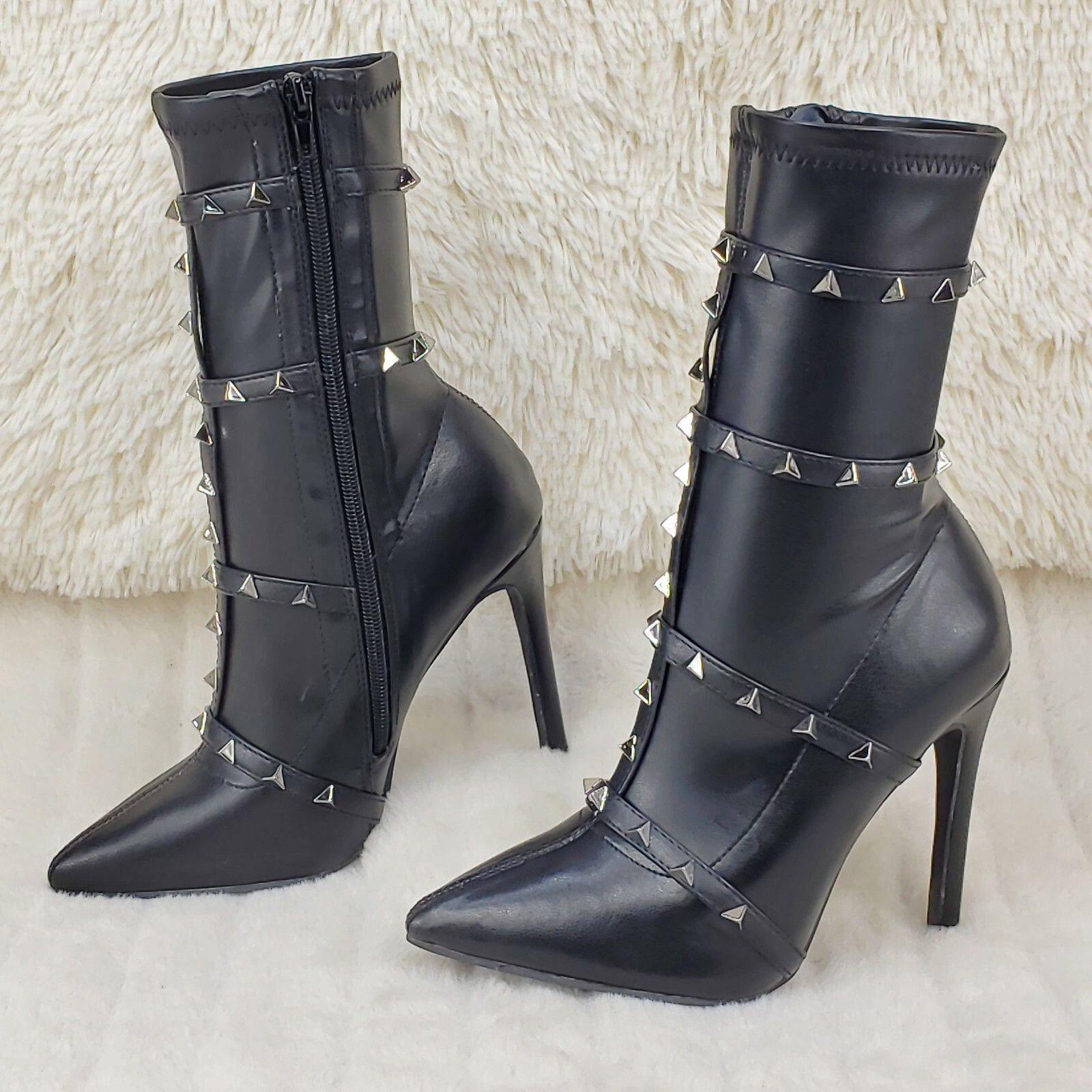 Other Mark Pyramid Stud Strap High Heel Pointy Toe Stretch Ankle B Size US 9 / IT 39 - 1 Thumbnail