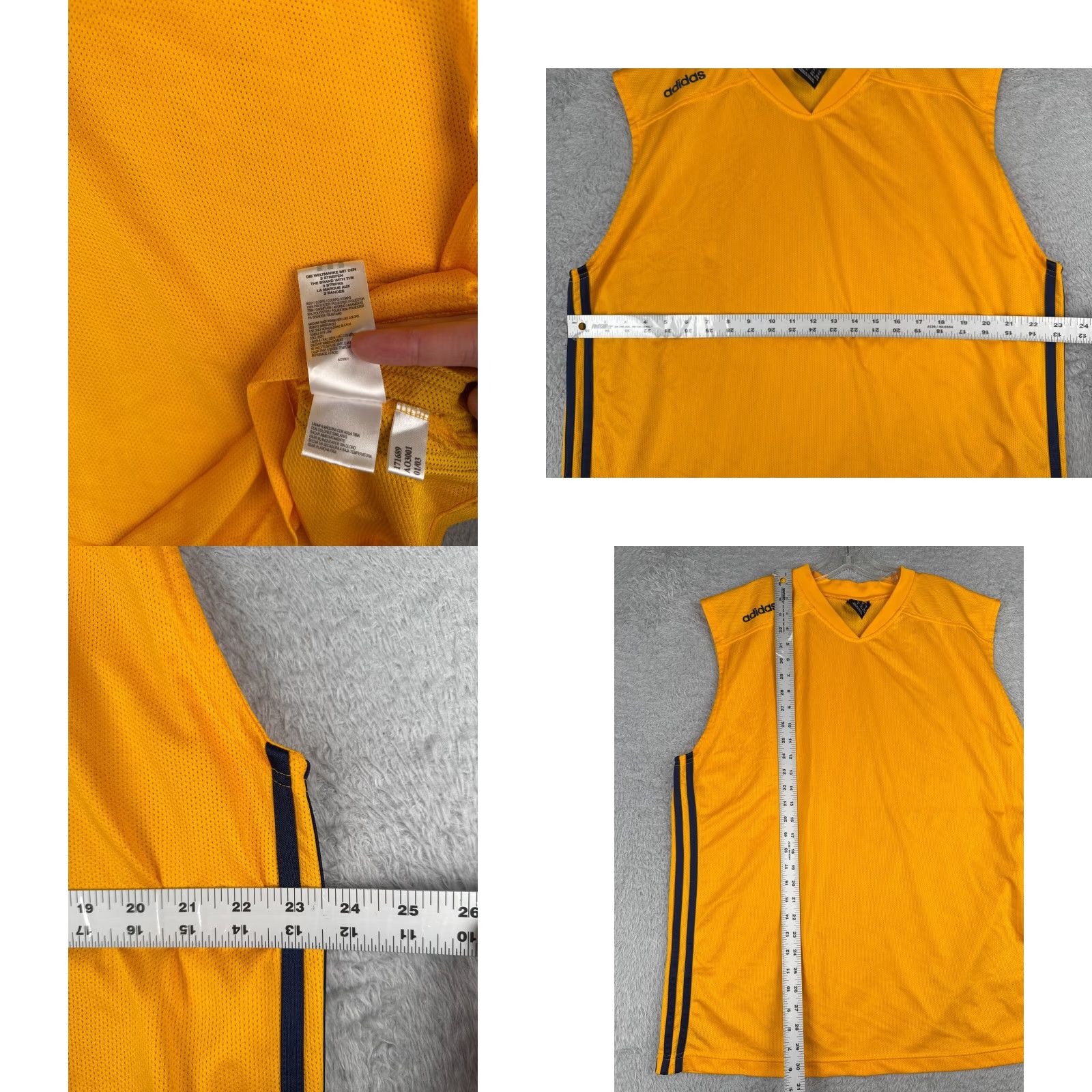 Adidas VINTAGE Adidas Soccer Jersey Adult XL Yellow Logo Tank Jersey Men Soccer Training Size US XL / EU 56 / 4 - 8 Thumbnail