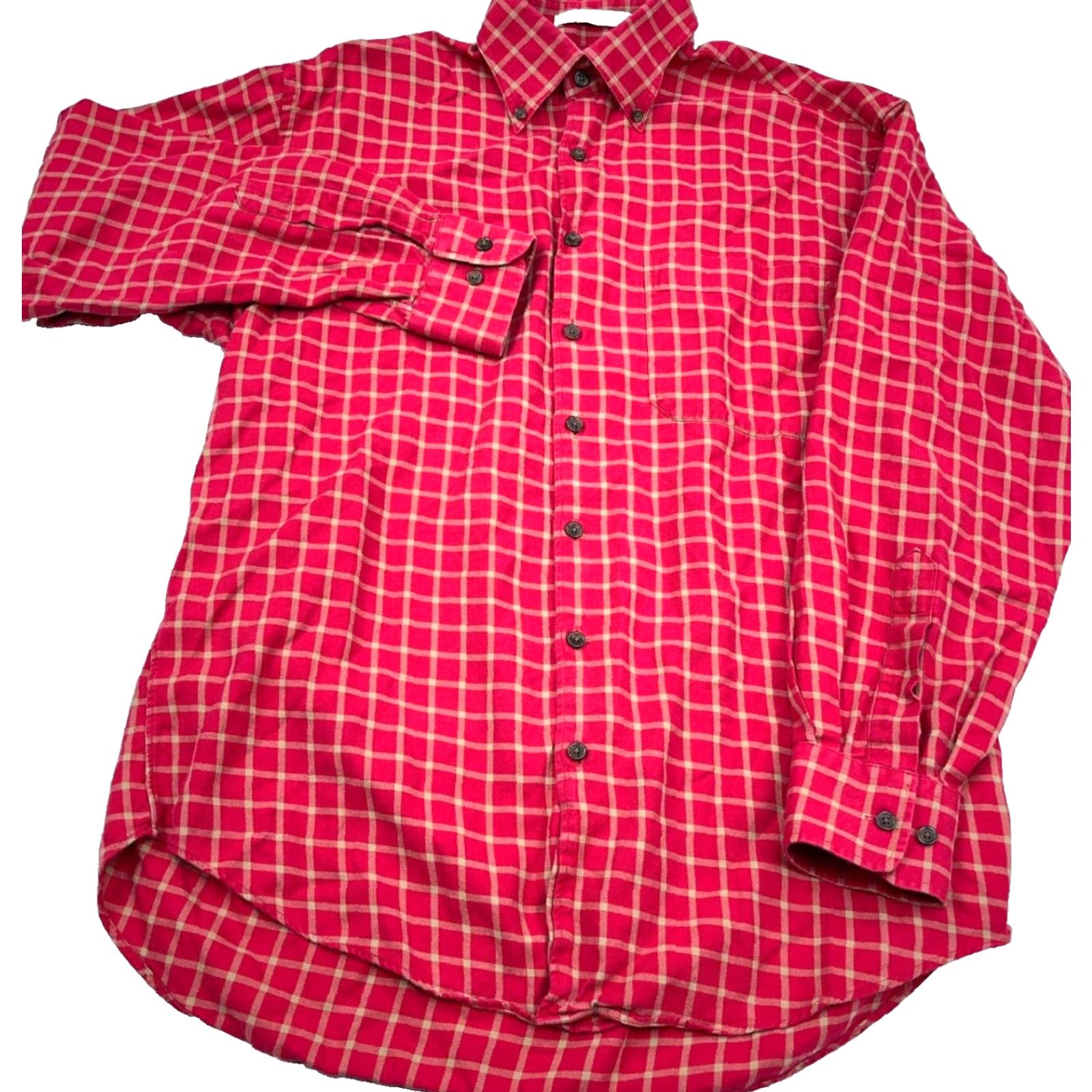 Orvis Orvis Button-Up Shirt Men Medium Red Plaid Flannel Pocket Casual Warm Weather All Seasons Regular Fit Shirt Men Size 42R - 2 Thumbnail