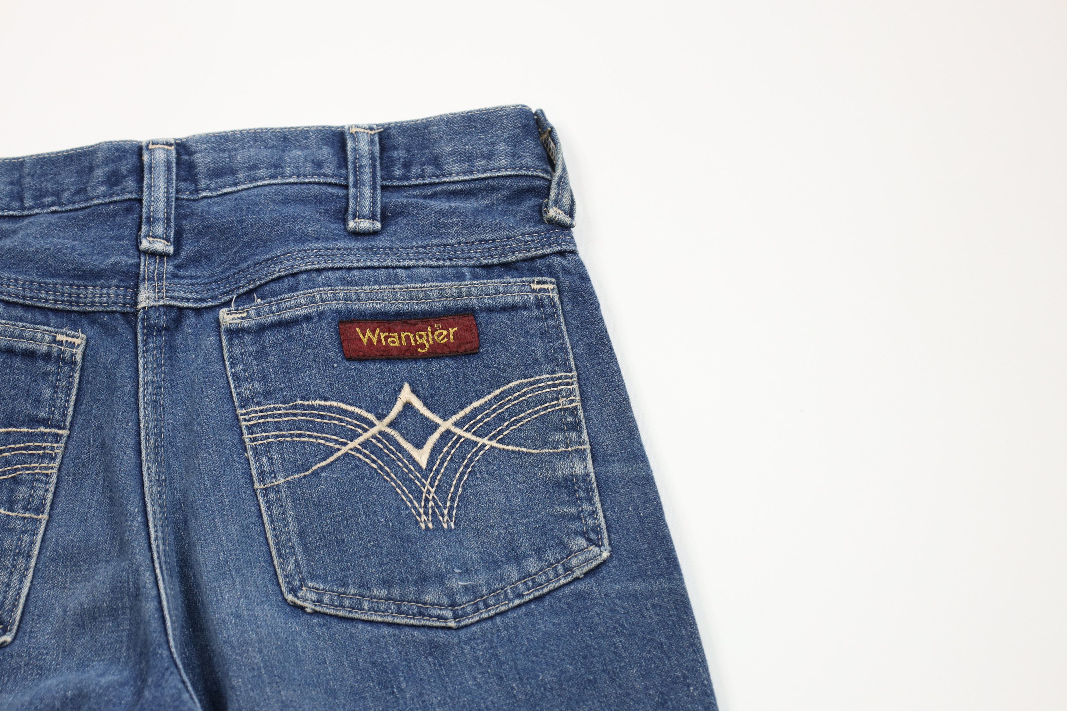 Vintage × Wrangler Vintage 70s Wrangler Flared Wide Leg Denim Jeans Blue USA Size 28" / US 6 / IT 42 - 15 Thumbnail