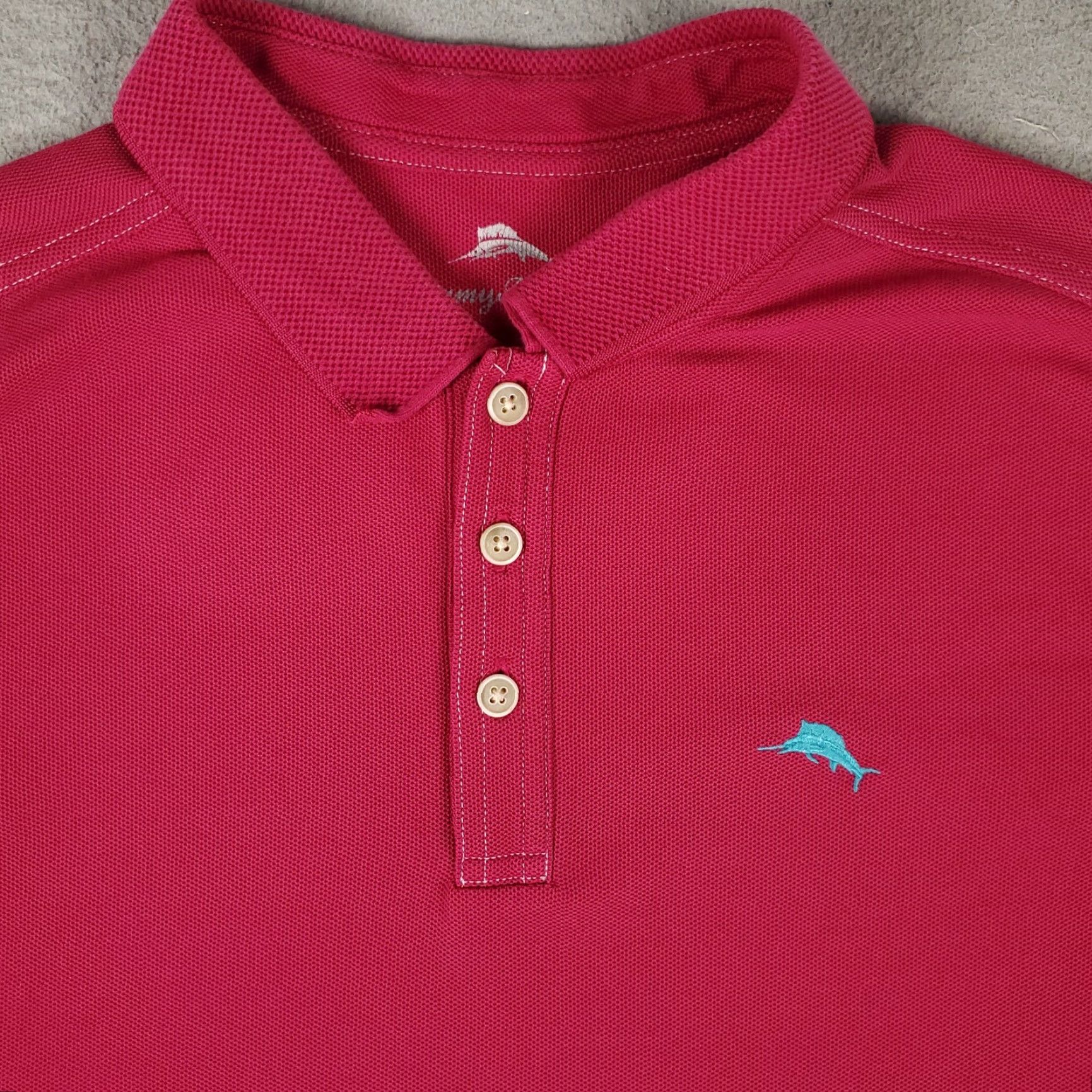 Tommy Bahama Tommy Bahama Polo Shirt Mens M Pink Magenta Marlin Logo Short Sleeve Casual Dressy Polo - 100% Cotton Blend Size US M / EU 48-50 / 2 - 2 Thumbnail