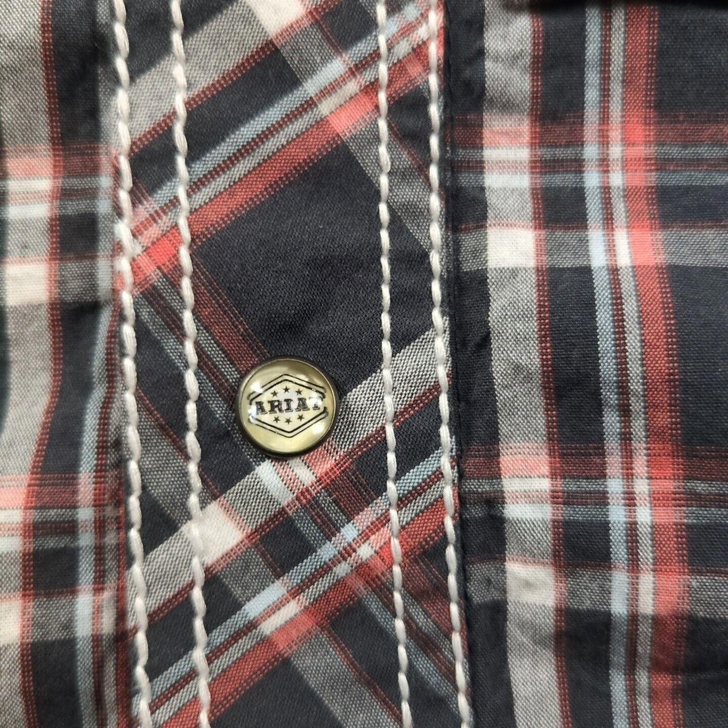 Ariat Ariat Pearl Western Shirt Mens SL Black Plaid Long Sleeve Size US L / EU 52-54 / 3 - 3 Thumbnail
