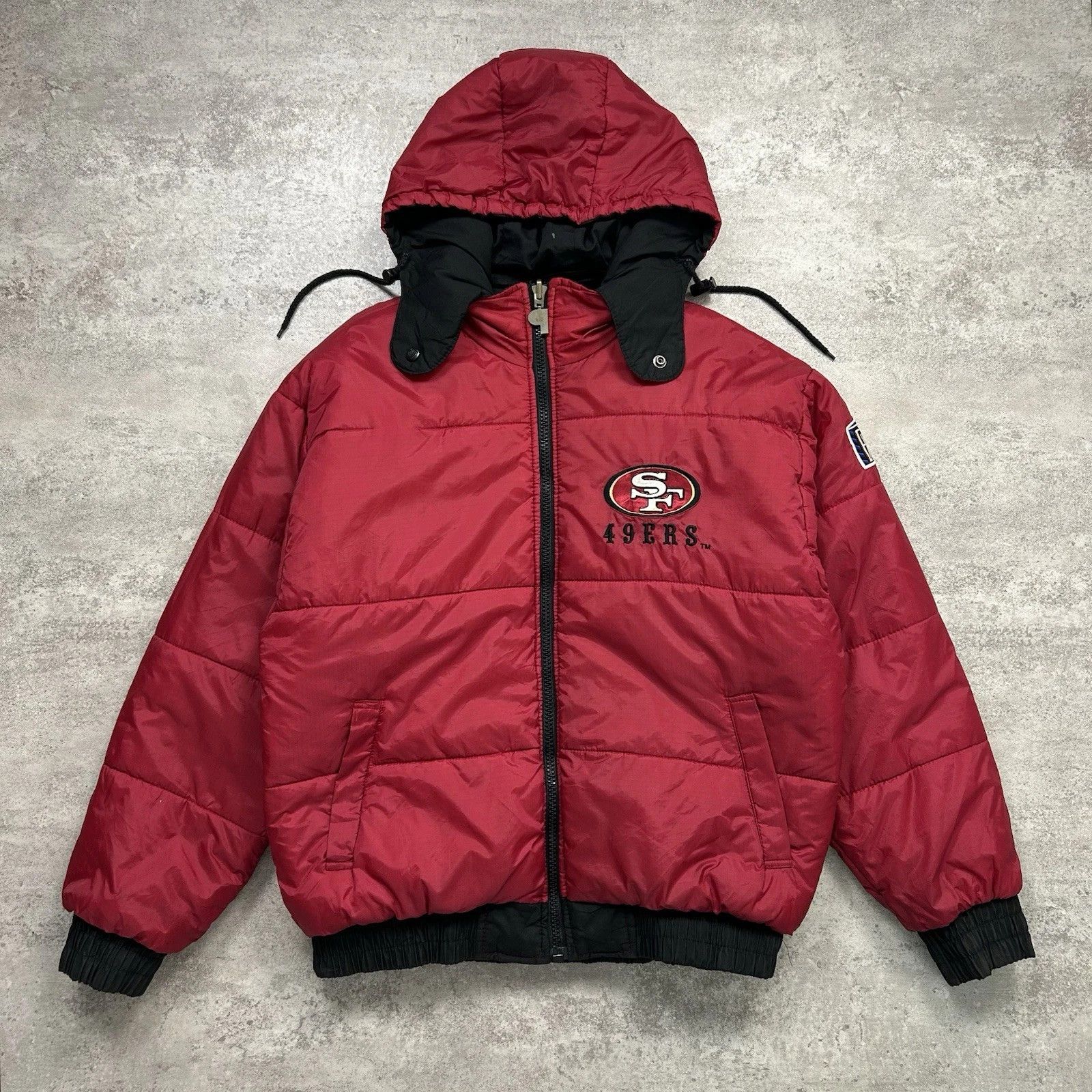 NFL × Vintage 49ERS PRO PLAYER PUFFER REVERSIBLE JACKET HOODED Size US M / EU 48-50 / 2 - 4 Thumbnail