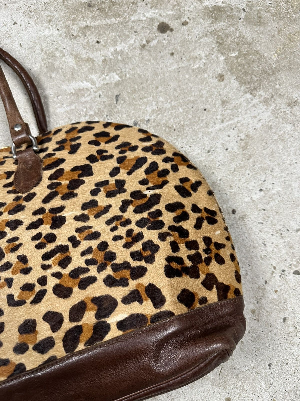 Japanese Brand Vintage 90s Leopard Print Fur & Leather Hand Bag Size ONE SIZE - 17 Thumbnail