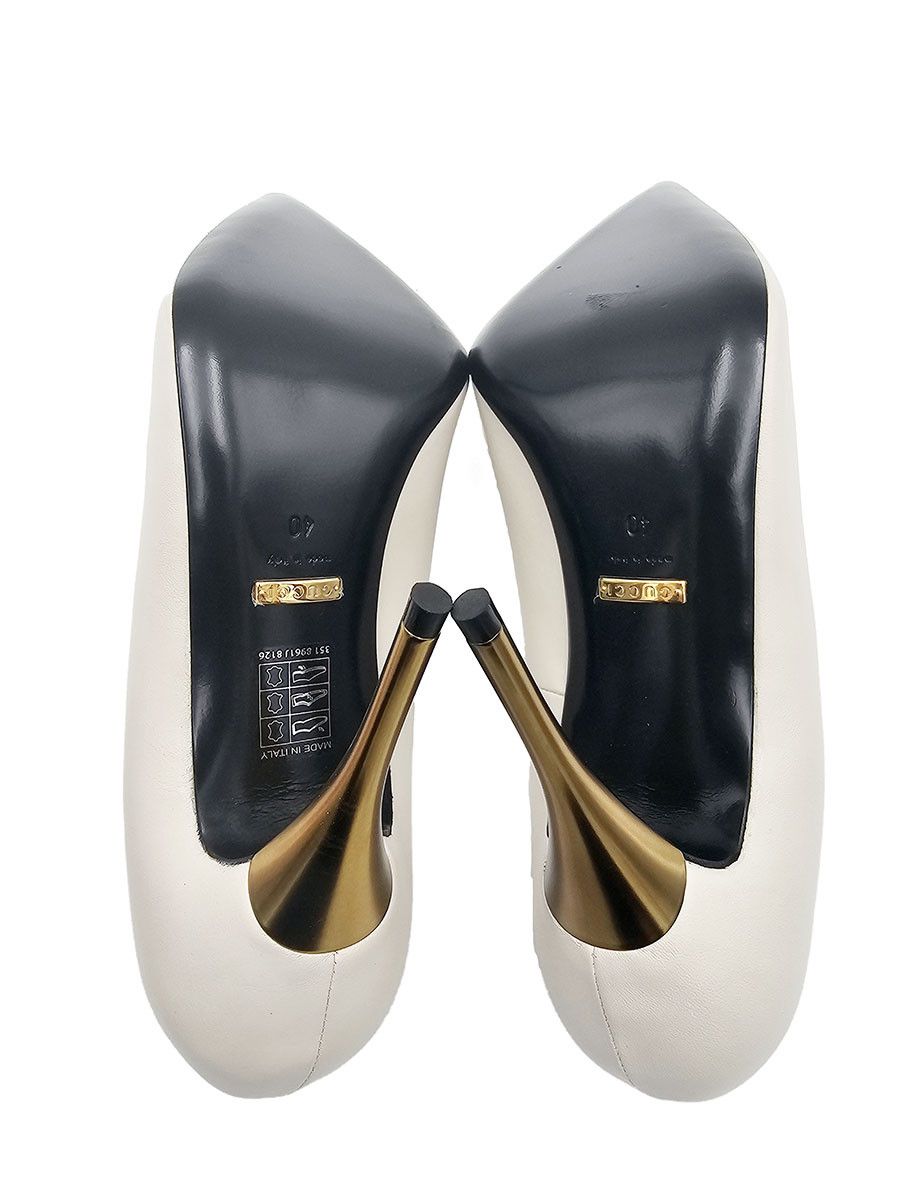 Gucci Gucci Priscilla White Leather High Heel Pumps 40 US 10 Size US 10 / IT 40 - 10 Thumbnail