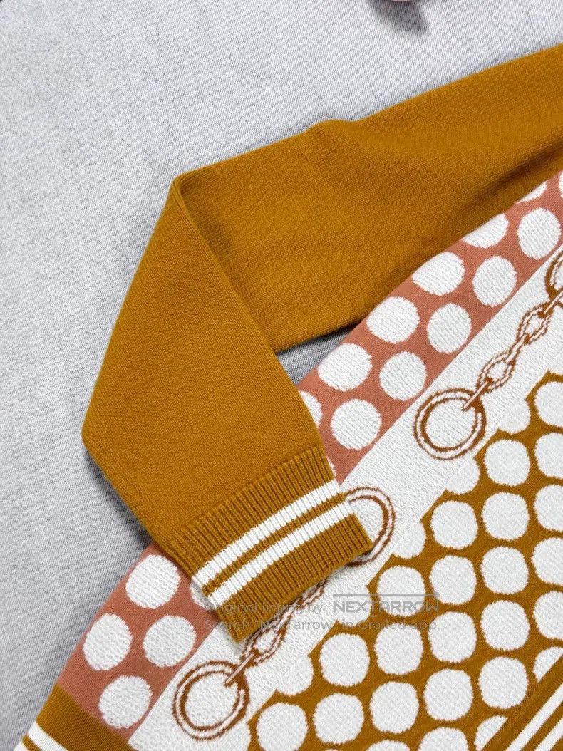 Hermes Hermes Brown Polka Dot Wool Cardigan Size XS / US 0-2 / IT 36-38 - 3 Thumbnail