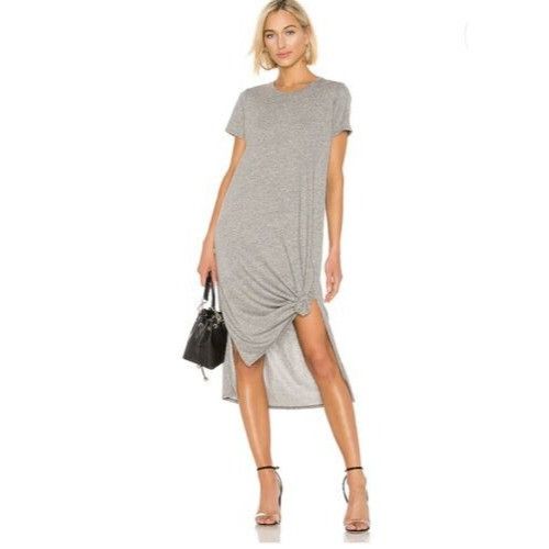 REVOLVE Michael Lauren Augustus Heather Grey Side Slit Midi Dress Size XS / US 0-2 / IT 36-38 - 1 Thumbnail