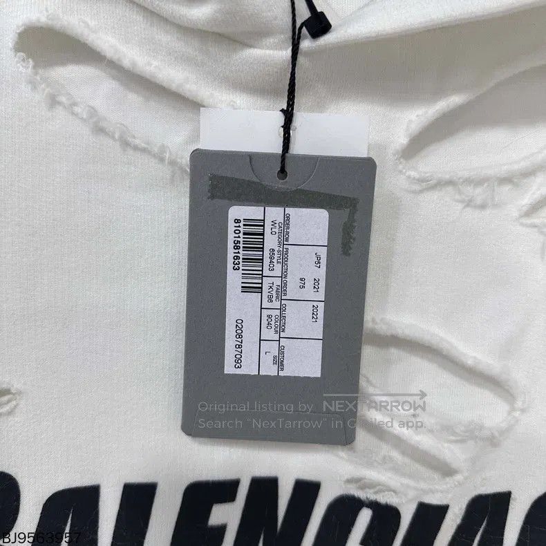 Balenciaga Balenciaga Heavy Destroyed Double Layer Letter Logo Hoodie Size US L / EU 52-54 / 3 - 6 Thumbnail
