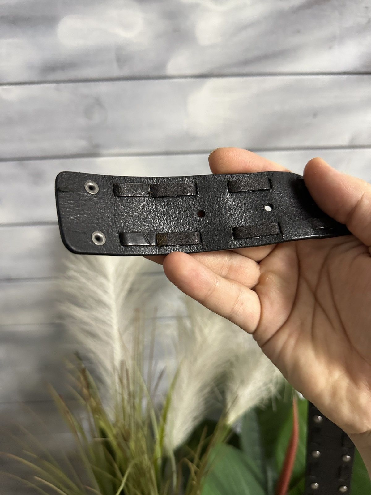 Leather Rare Leather Belt Police Avant-Garde Vintage Style. Size ONE SIZE - 7 Thumbnail