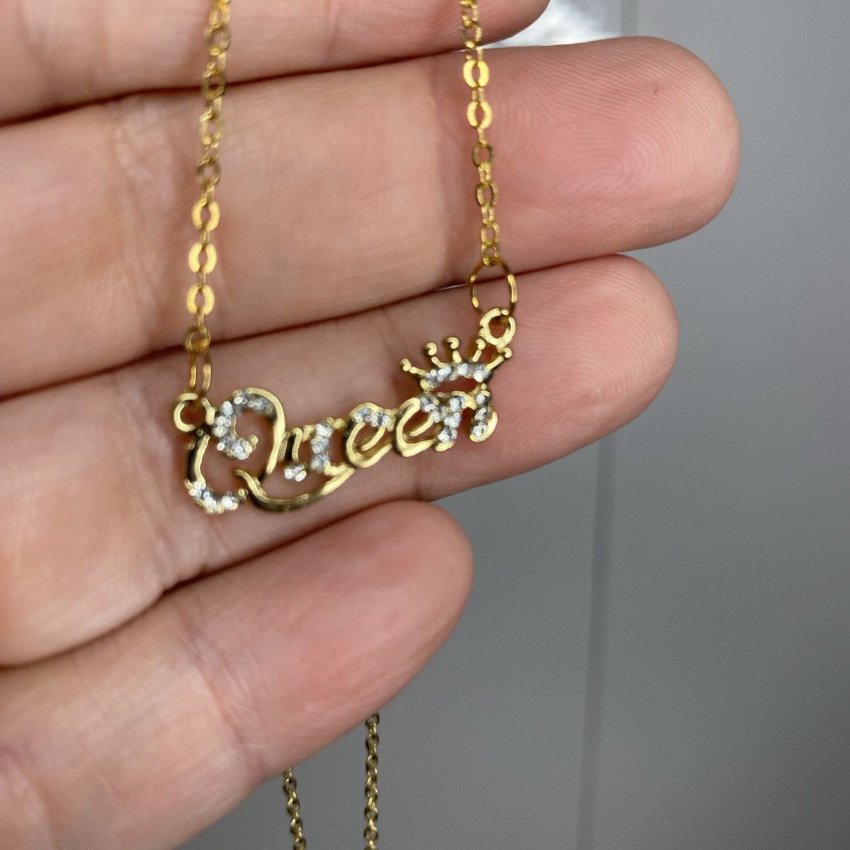 Other Queen Necklace Goldtone Rhinestone Crown Pendant New 17.5in Size ONE SIZE - 3 Thumbnail