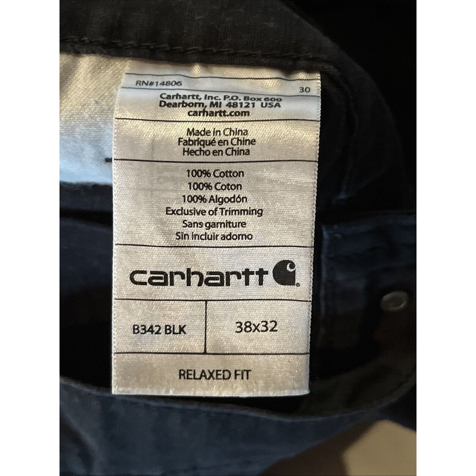 Carhartt Carhartt Men’s 38x31 Duck Canvas Double Knee Pants Black EUC Size US 38 / EU 54 - 3 Thumbnail