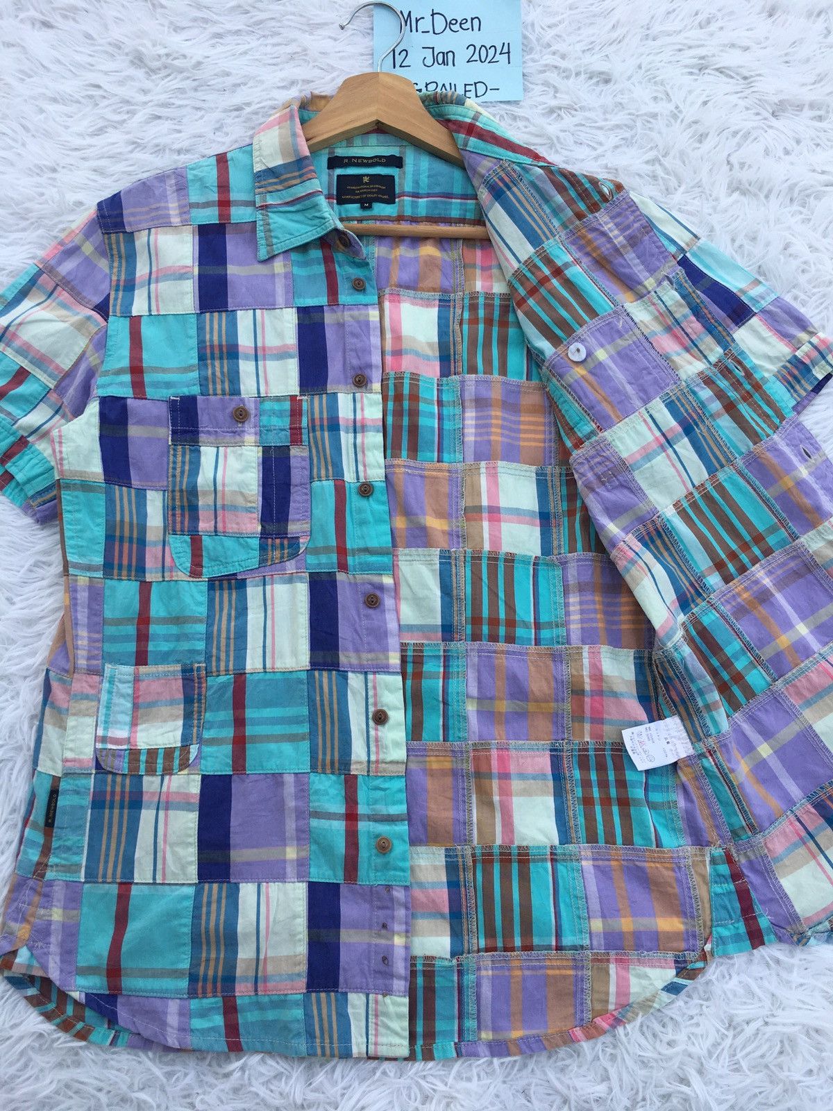 R.Newbold Rare Vintage R. Newbold Checkered Collar Shirt Size US M / EU 48-50 / 2 - 14 Thumbnail