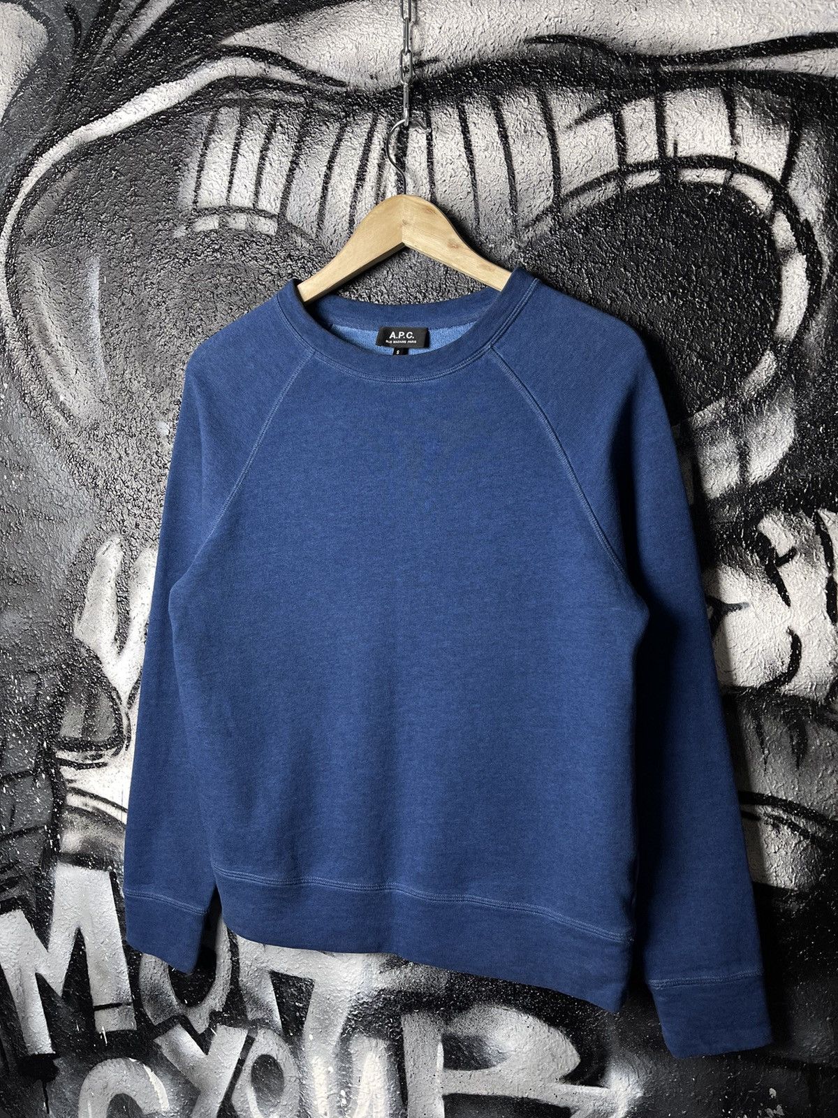 A.P.C. A.P.C. Vintage Blue Cotton Crew Neck Sweatshirt Size Small Size US S / EU 44-46 / 1 - 1 Thumbnail