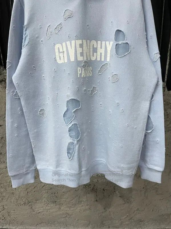 Givenchy Givenchy Light Blue Cotton Long Sleeve Hoodie . Size XS / US 0-2 / IT 36-38 - 4 Thumbnail