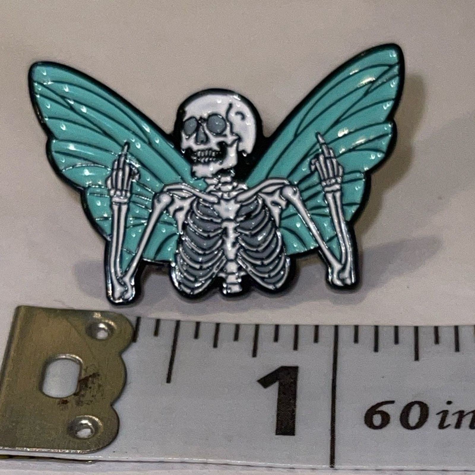 Other Butterfly Skeleton Middle Finger Pin Brooch Size ONE SIZE - 1 Preview