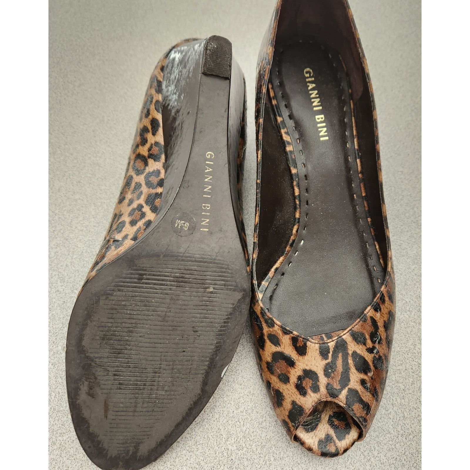 Other Gianni Bini Brown Black Leopard Print Open Toe Shoe 8.5M Size US 8.5 / IT 38.5 - 4 Thumbnail