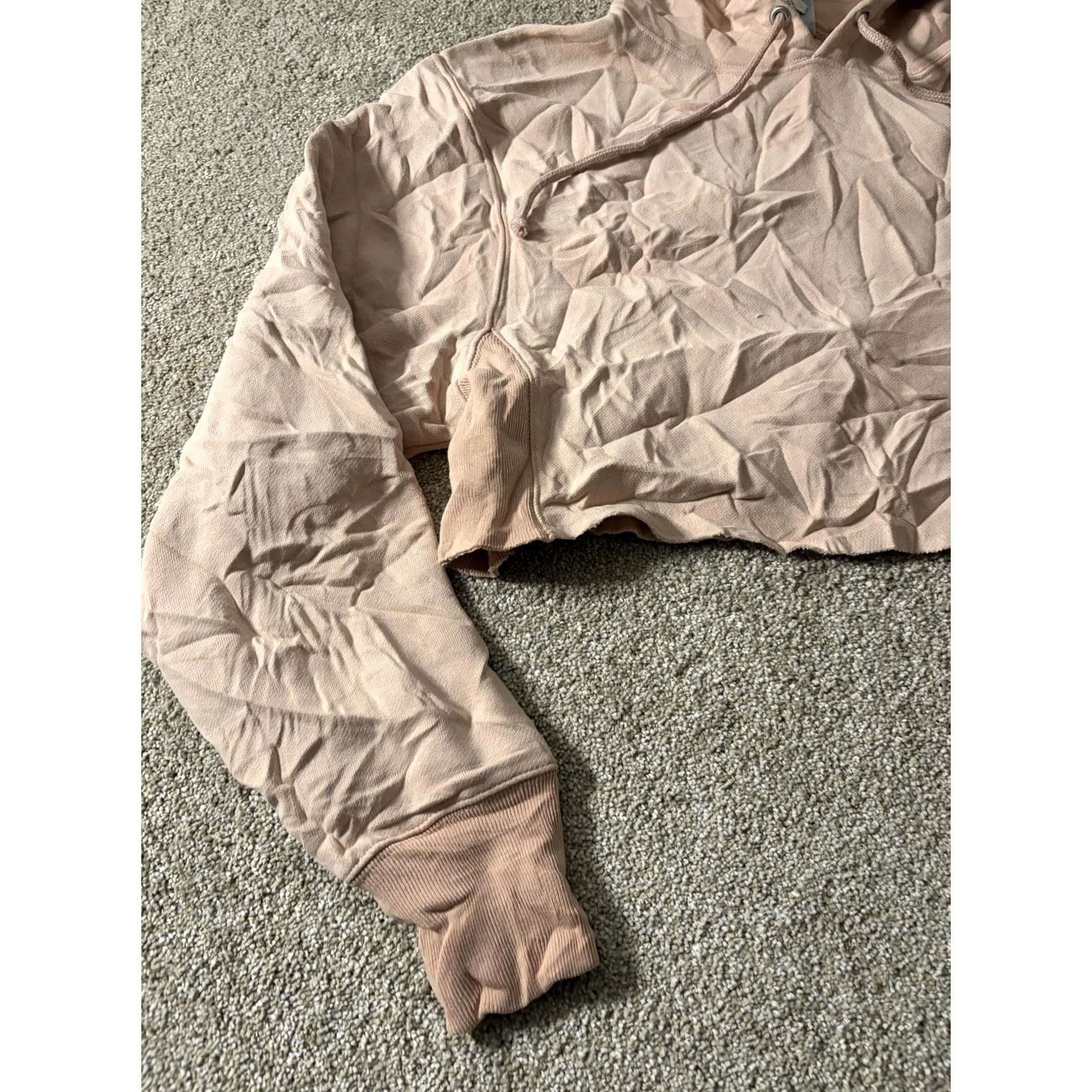 Champion Champion Hoodie Womens Medium Pink Reverse Weave Cropped Fleece Logo Sweatshirt Size M / US 6-8 / IT 42-44 - 2 Thumbnail