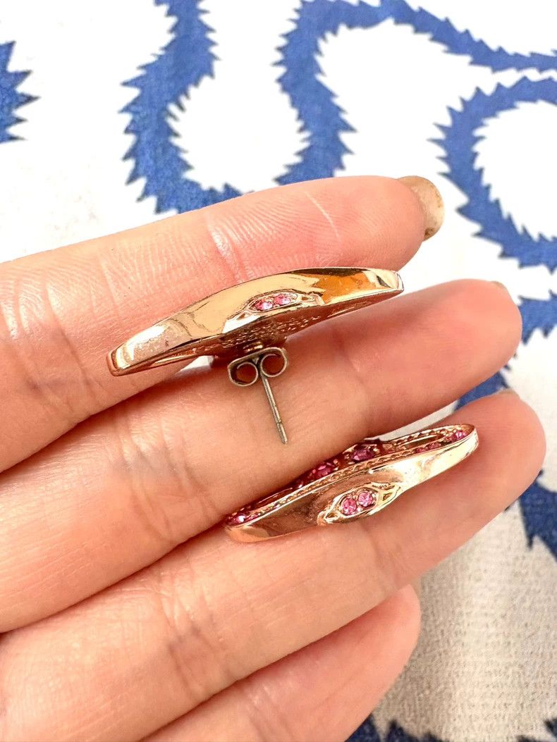 Vivienne Westwood Vivienne Westwood Pink Diamond Golden Stud Earrings Size ONE SIZE - 3 Thumbnail