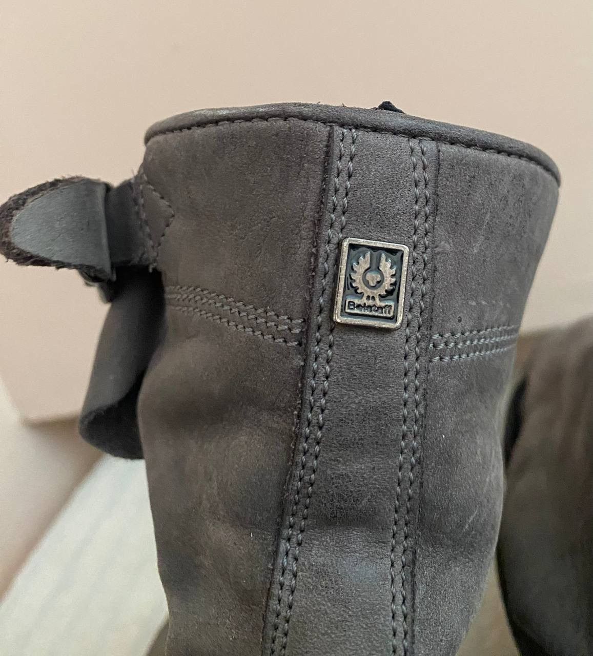 Belstaff × Vintage 🔥 BELSTAFF Women's Gray Leather Biker Boots Size US 6 / IT 36 - 6 Thumbnail