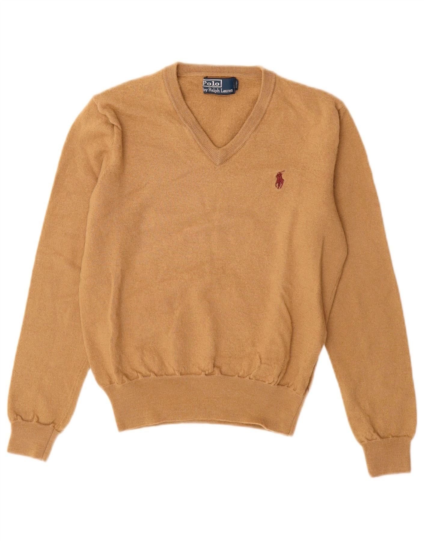 Polo Ralph Lauren Boys V-Neck Jumper Sweater 9-10 Years Small Brown Size XXS / US 00 / IT 34 - 1 Thumbnail