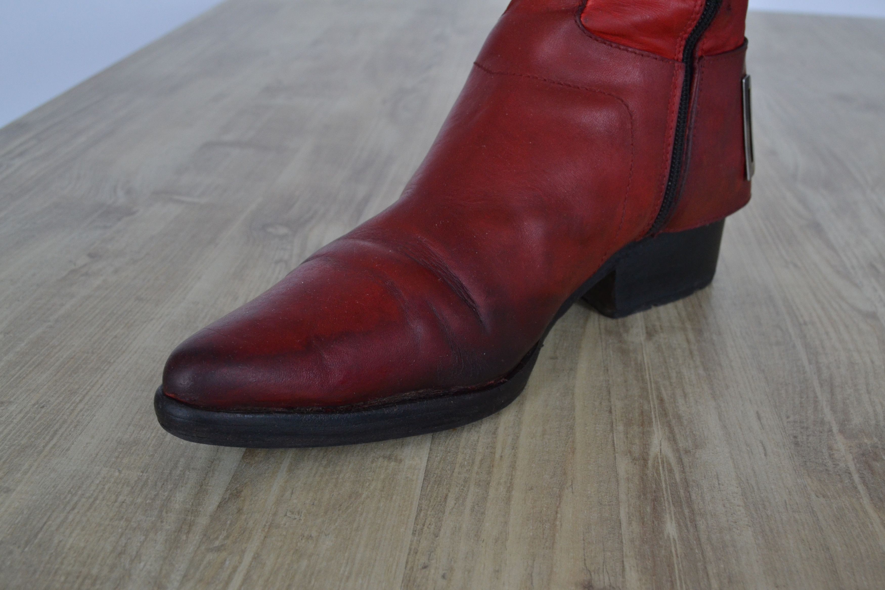 Dirk Bikkembergs Dirk Bikkembergs Boots Metal Logo Tall Shoes Red 90s Zip Size US 10 / IT 40 - 16 Thumbnail