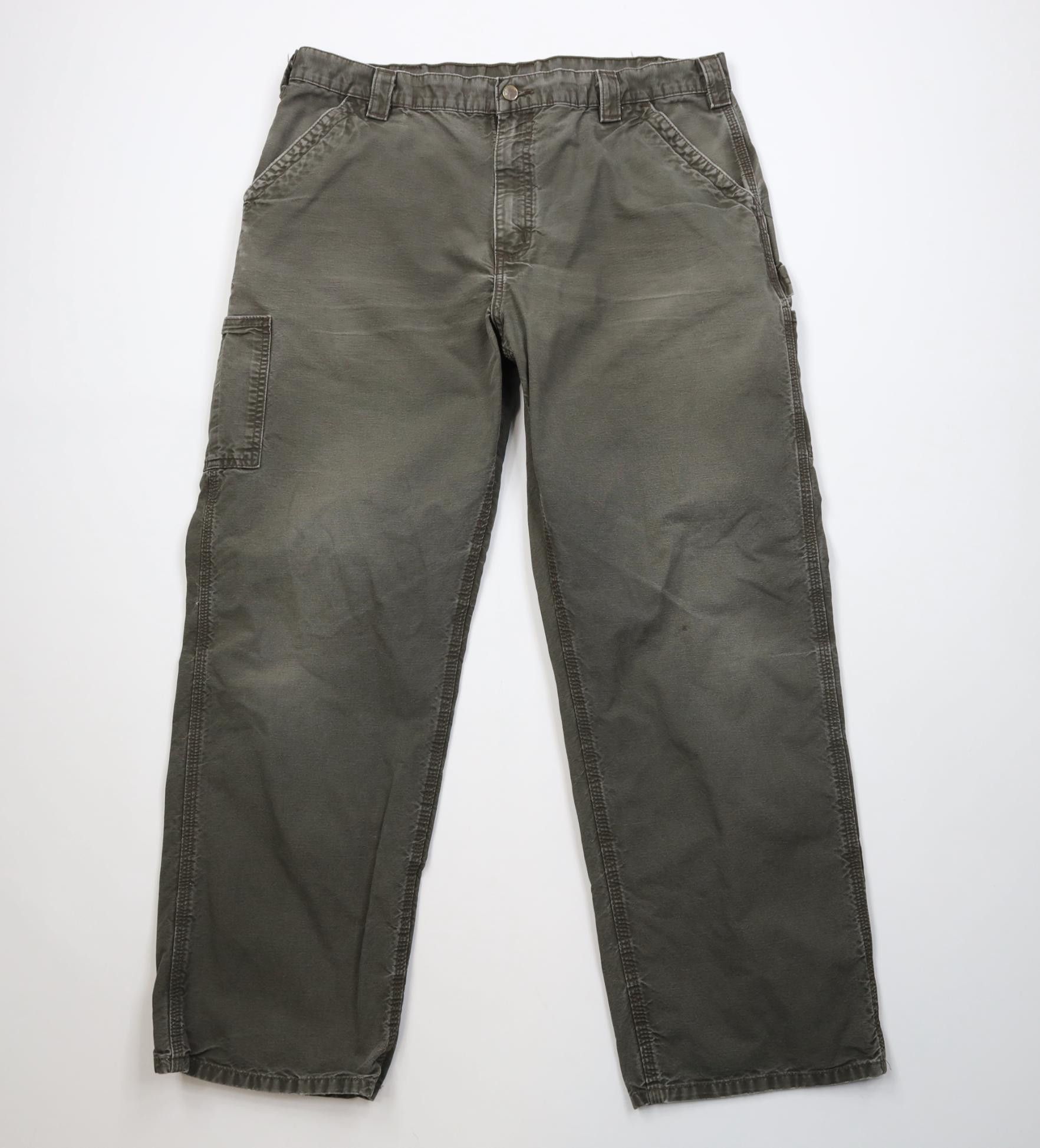 Carhartt Vintage Y2K Carhartt Wide Leg Dungaree Pants Olive Green Size US 38 / EU 54 - 1 Thumbnail