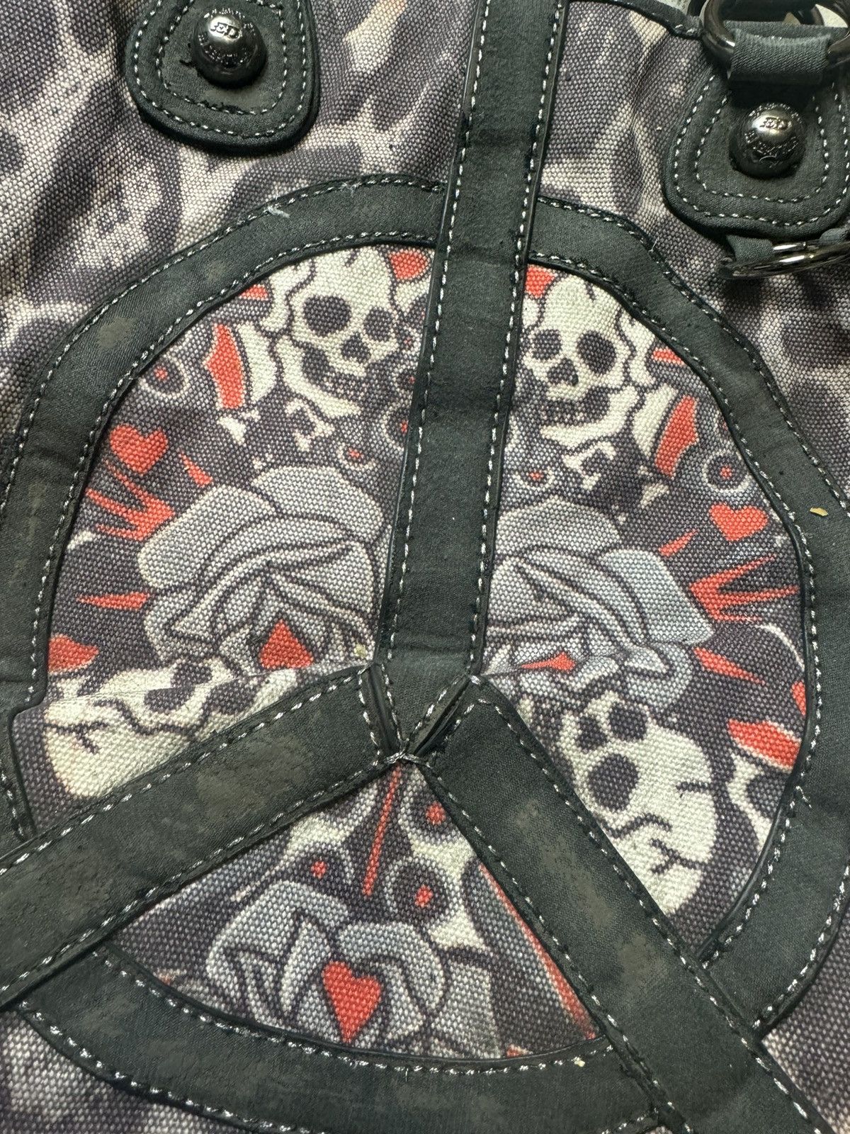 Ed Hardy × Japanese Brand × Vintage Vintage Y2K Ed Hardy Faded Skull Hippie Logo Bag Messenger Size ONE SIZE - 5 Thumbnail