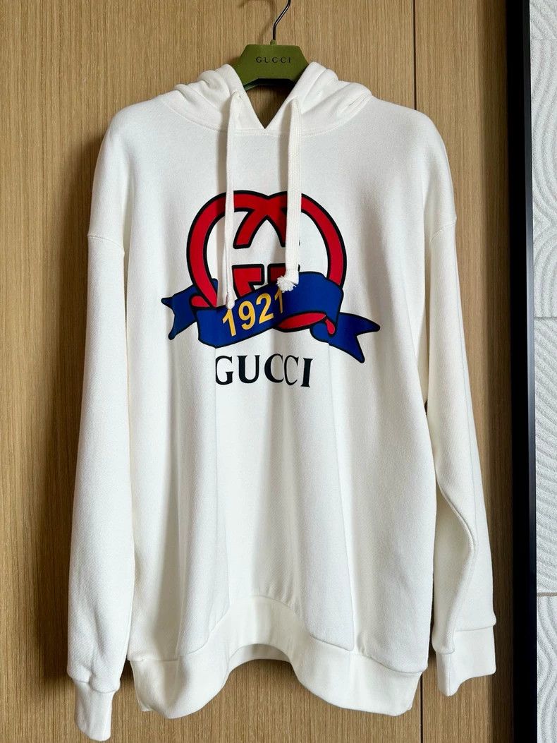 Gucci Gucci New white hooded sweatshirt 2503-Nextarrow Size US XL / EU 56 / 4 - 1 Thumbnail