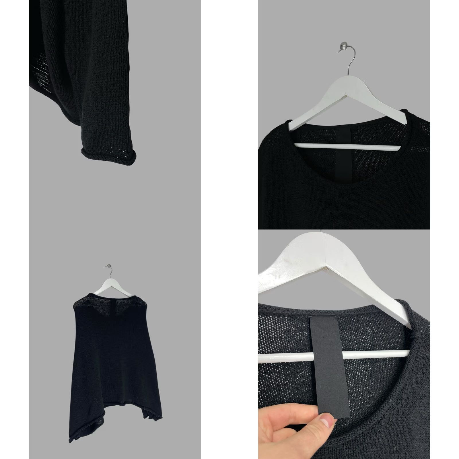 Vintage Rundholz Black Label Woman's Black Oversized Knit Sweater Jumper Size S Size 28" / US 6 / IT 42 - 8 Thumbnail