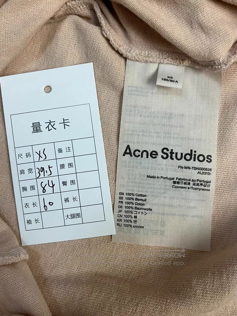 Acne Studios Acne Studios Ladies Round Neck Printed Frayed Hem Short-sl Size XS / US 0-2 / IT 36-38 - 4 Thumbnail