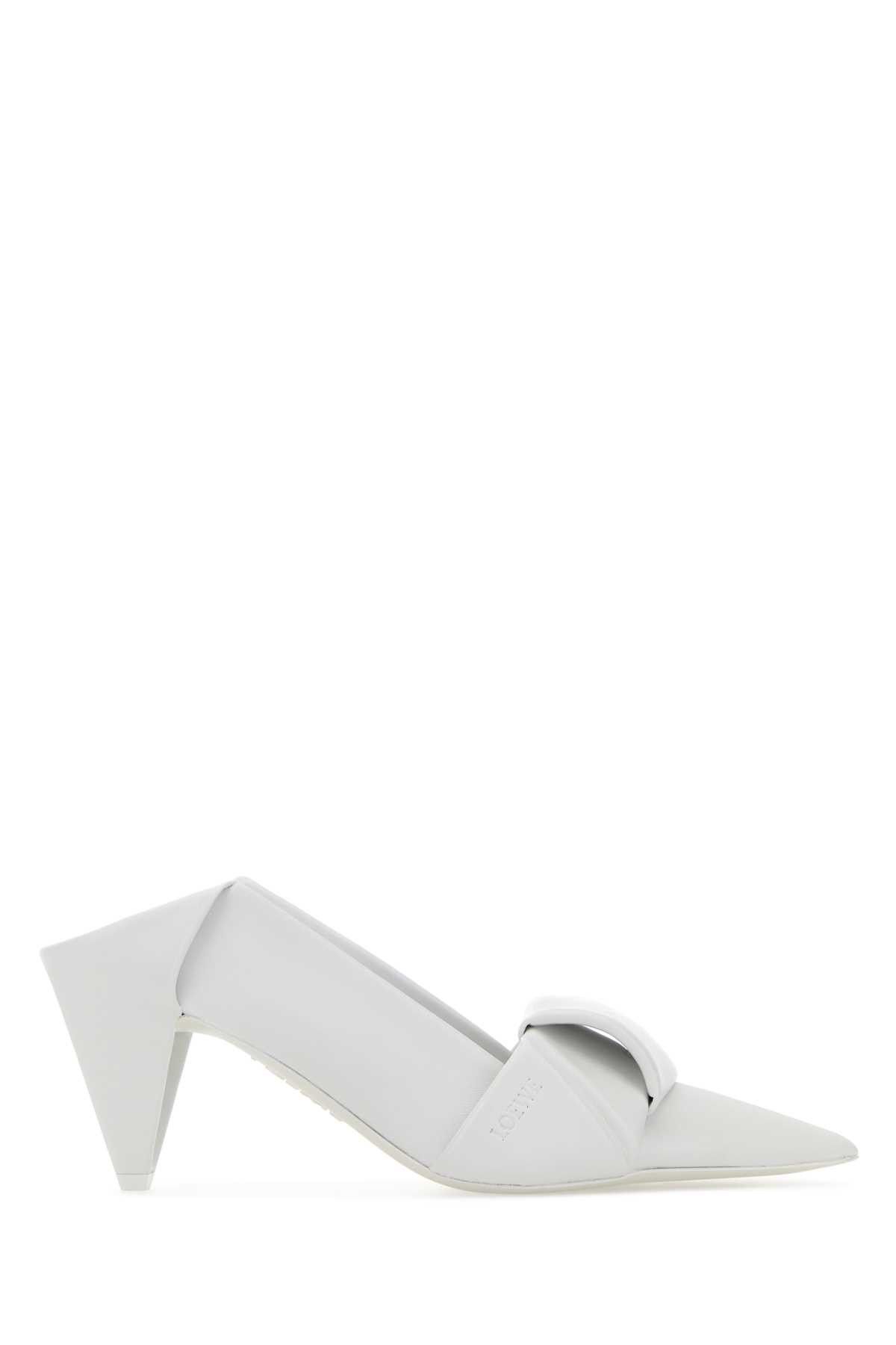 Loewe White Leather Origami Mules Size US 7 / IT 37 - 1 Thumbnail