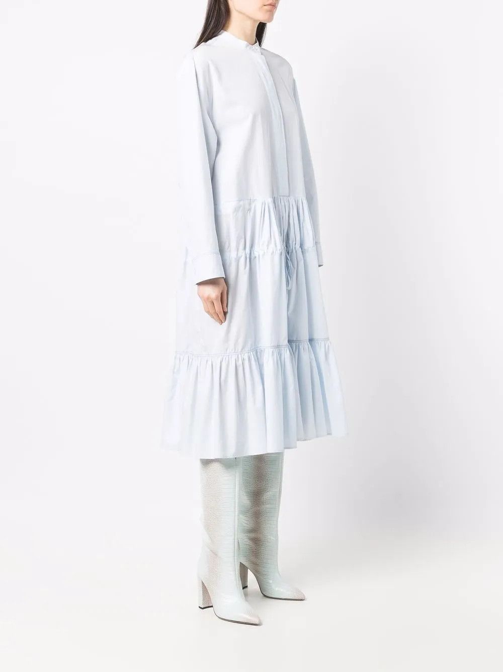 Marni o1y1025 Midi Dress in Sky Blue Size S / US 4 / IT 40 - 2 Thumbnail
