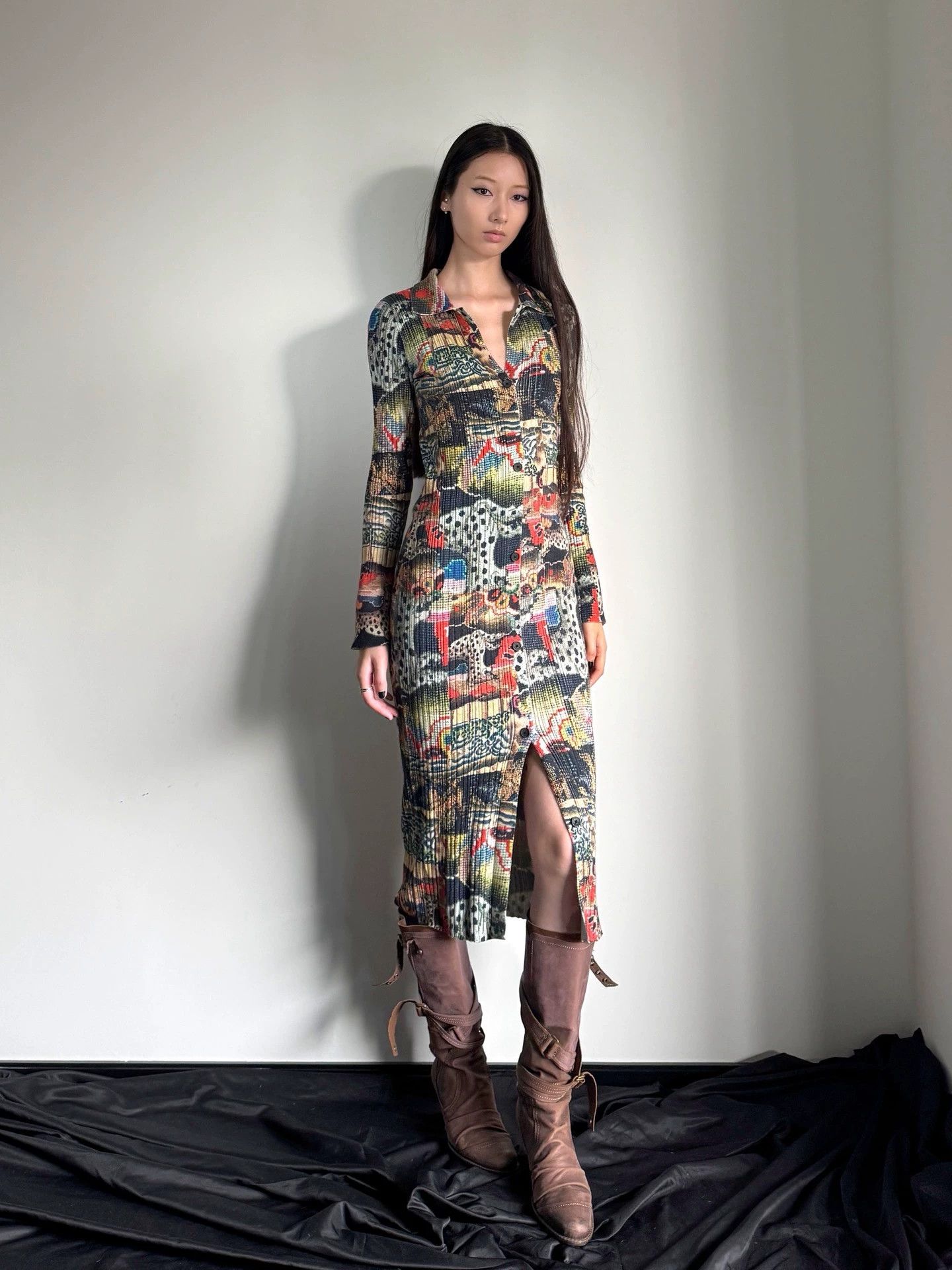 Desigual Desigual Stretch Stand-Collar Printed Knit Dress Size S Size S / US 4 / IT 40 - 2 Thumbnail