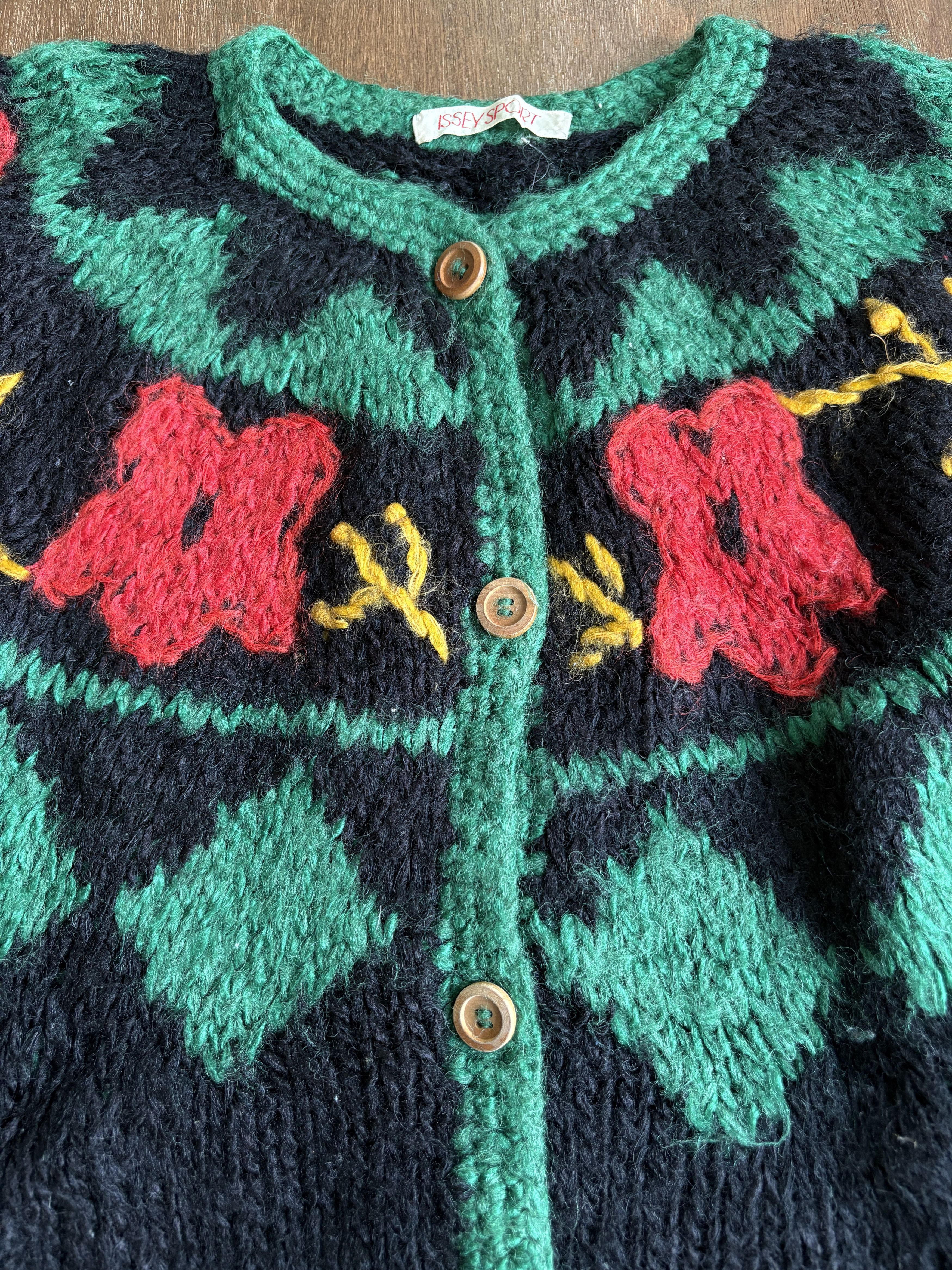 Issey Miyake ISSEY MIYAKE 80's Flower Knitted Cardigan Size US S / EU 44-46 / 1 - 4 Thumbnail