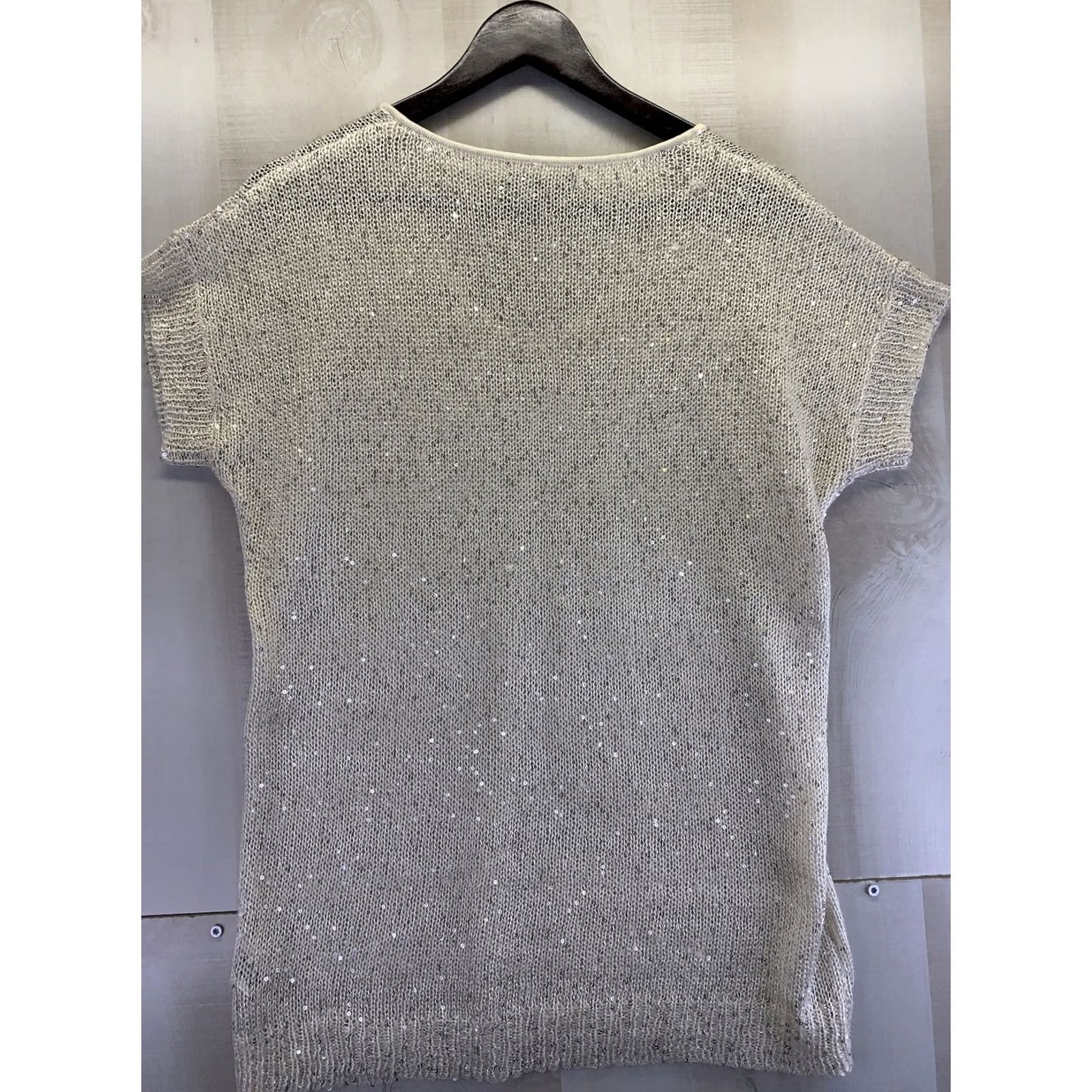 Vintage VINTAGE Jeans By Buffalo Mohair Blend Open Knit Sequined Short Sleeve Womens Top S Ivory Mohair Blouse Sequin V-Neck Modern? Size S / US 4 / IT 40 - 5 Thumbnail