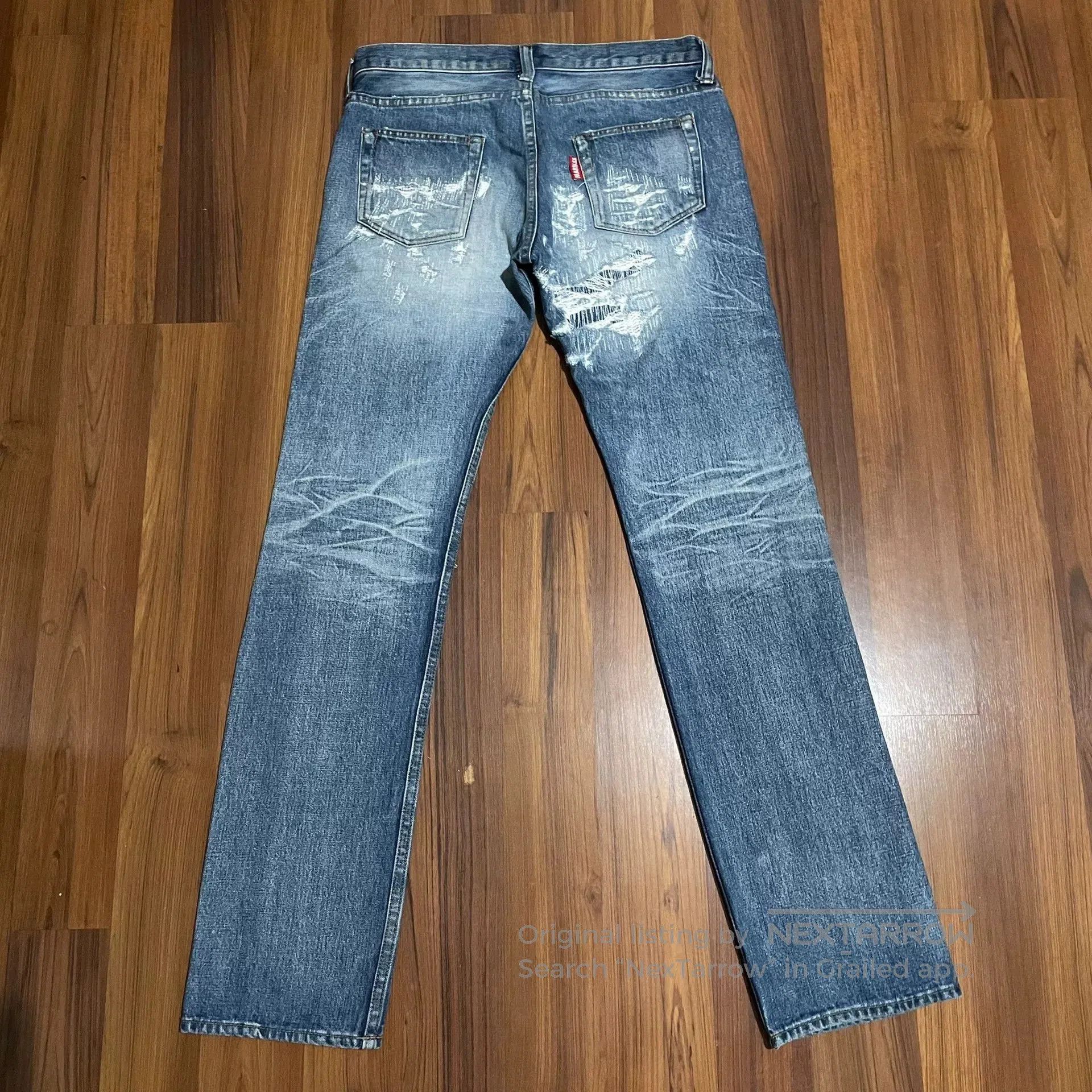 Marblesoda MARBLES Japan Patched Distressed Denim Jeans. Size US 26 / EU 42 - 2 Thumbnail