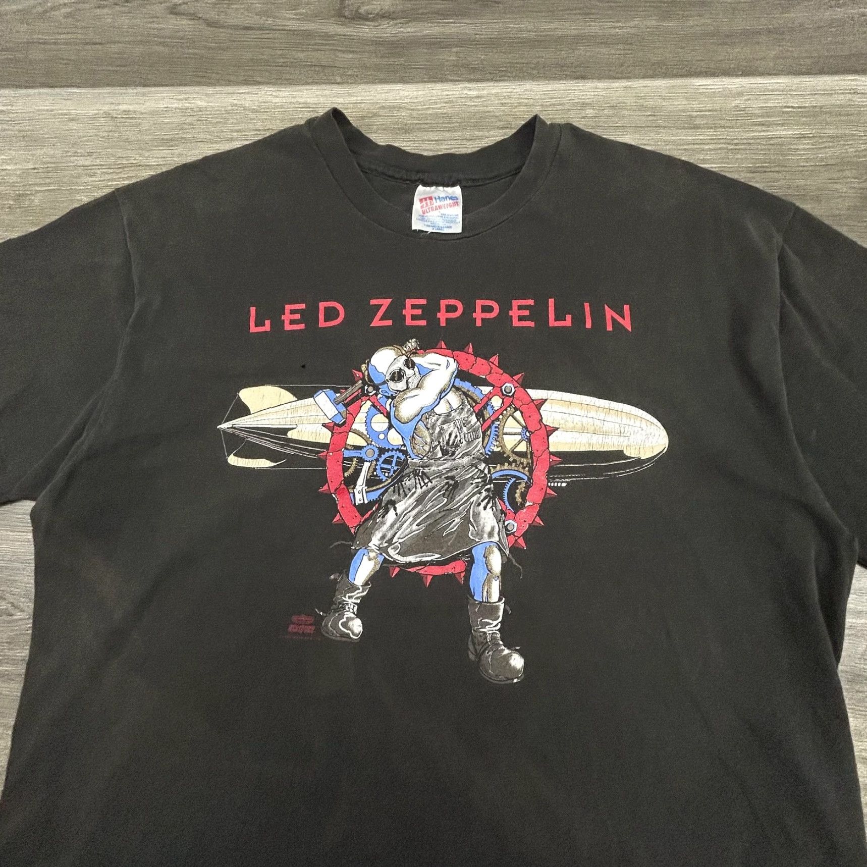 Hanes VINTAGE Led Zeppelin Shirt Mens XL Black 1993 Zoso Graphic 90s USA VERY RARE Size US XL / EU 56 / 4 - 5 Thumbnail