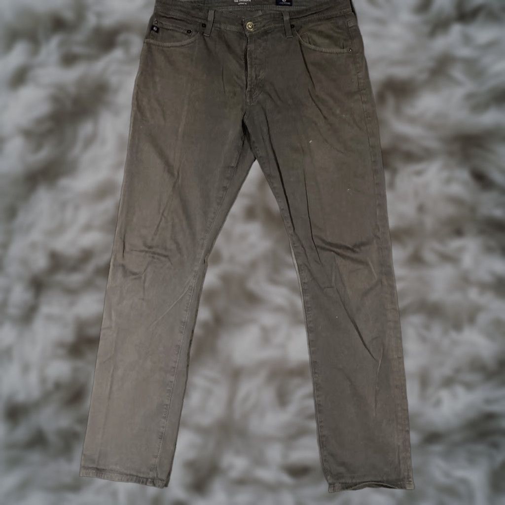 Vintage AG Adriano Goldschmied Pants Gray The Graduate Tailored Leg Stretch Men 34x33 34x34 Straight Khakis Pockets Casual Vintage No Size US 34 / EU 50 - 1 Thumbnail