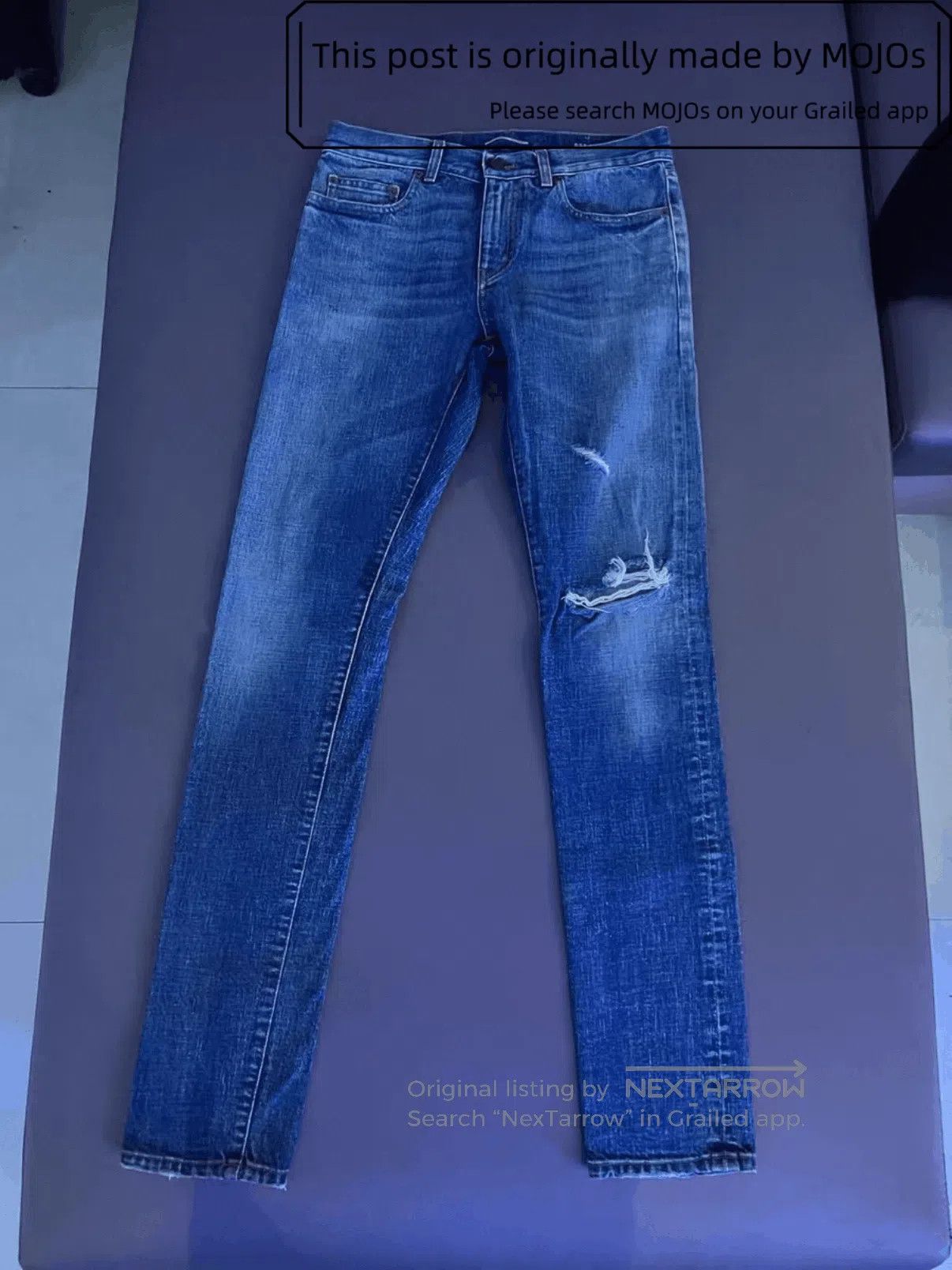 Saint Laurent Paris Sz 30 Saint Laurent Paris 16SS Cut Dye Denim mojos151911. Size US 30 / EU 46 - 1 Thumbnail